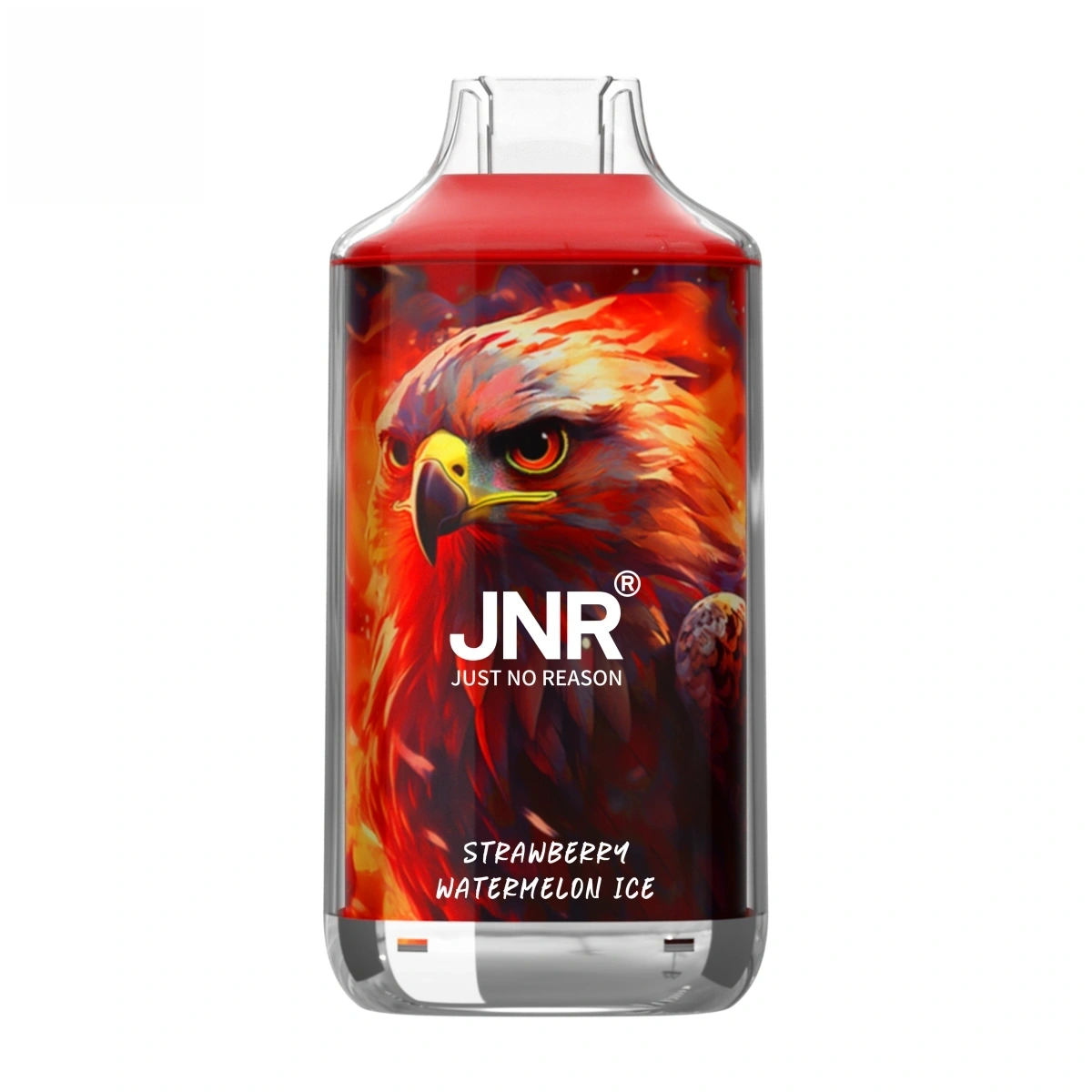 JNR Falcon 16000 Puffs disposable vape with refreshing strawberry watermelon ice flavor. Isolated on white background.