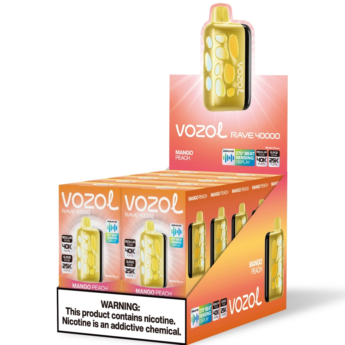 Vozol Rave 40000 Disposable Vape | 40,000 Puffs 270° RGB Display Dual Modes | EU Warehouse Free Shipping