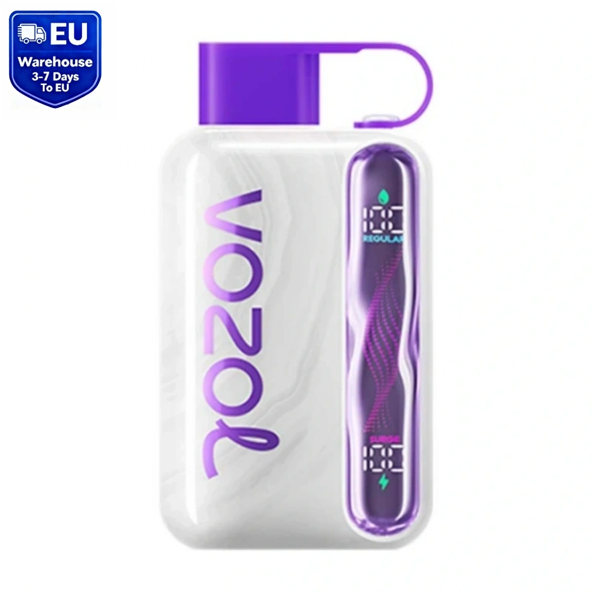 Vozol Star 40000 cherimoya grapefruit berries disposable vape with dual power modes, wavy curved screen, dual mesh coils, and Type-C fast charging, isolated on white background.