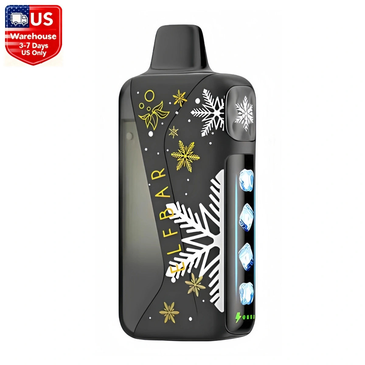 ELF BAR Ice King Pro 40K cola ice adjustable ice disposable vape with visible tank and smart screen, isolated on white background.