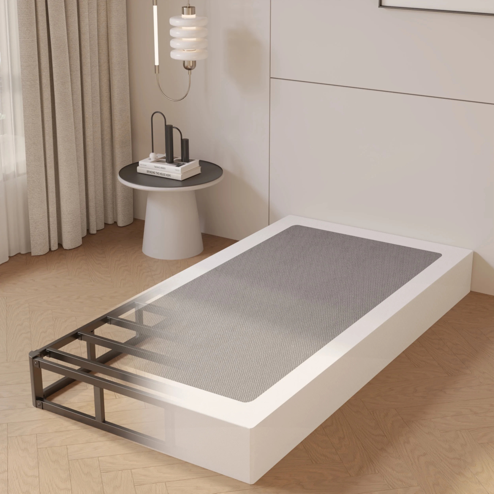 Roomdiary 7 inch Twin Box Spring with Fabric Cover, Heavy Duty Metal Mattress Foundation, Noise Free, Easy Assembly