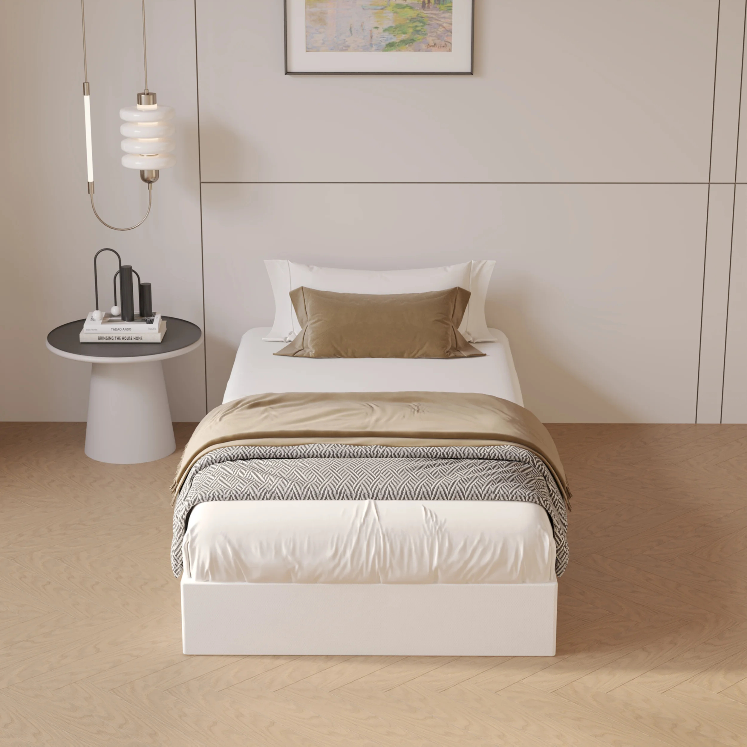 Roomdiary 9 inch Twin Box Spring with Fabric Cover, Heavy Duty Metal Mattress Foundation, Noise Free, Easy Assembly
