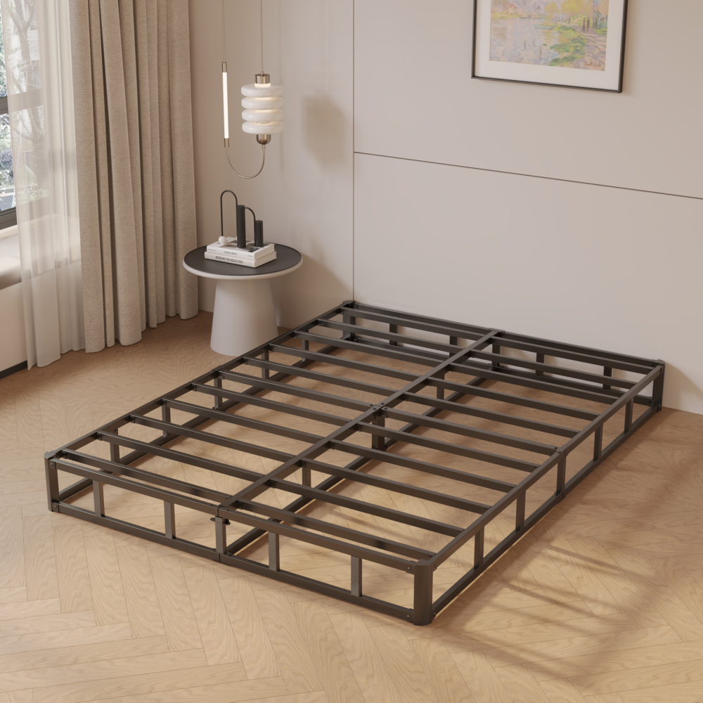 Roomdiary 7 inch Box Spring with Fabric Cover, Heavy Duty Metal Mattress Foundation, Noise Free, Easy Assembly