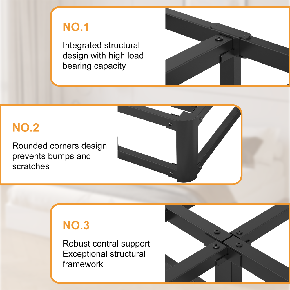 Roomdiary 9 inch Twin Box Spring with Fabric Cover, Heavy Duty Metal Mattress Foundation, Noise Free, Easy Assembly