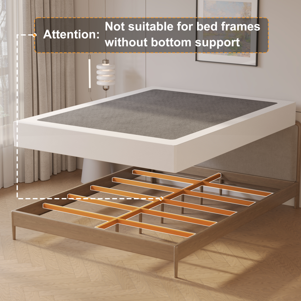 Roomdiary 9 inch Twin Box Spring with Fabric Cover, Heavy Duty Metal Mattress Foundation, Noise Free, Easy Assembly
