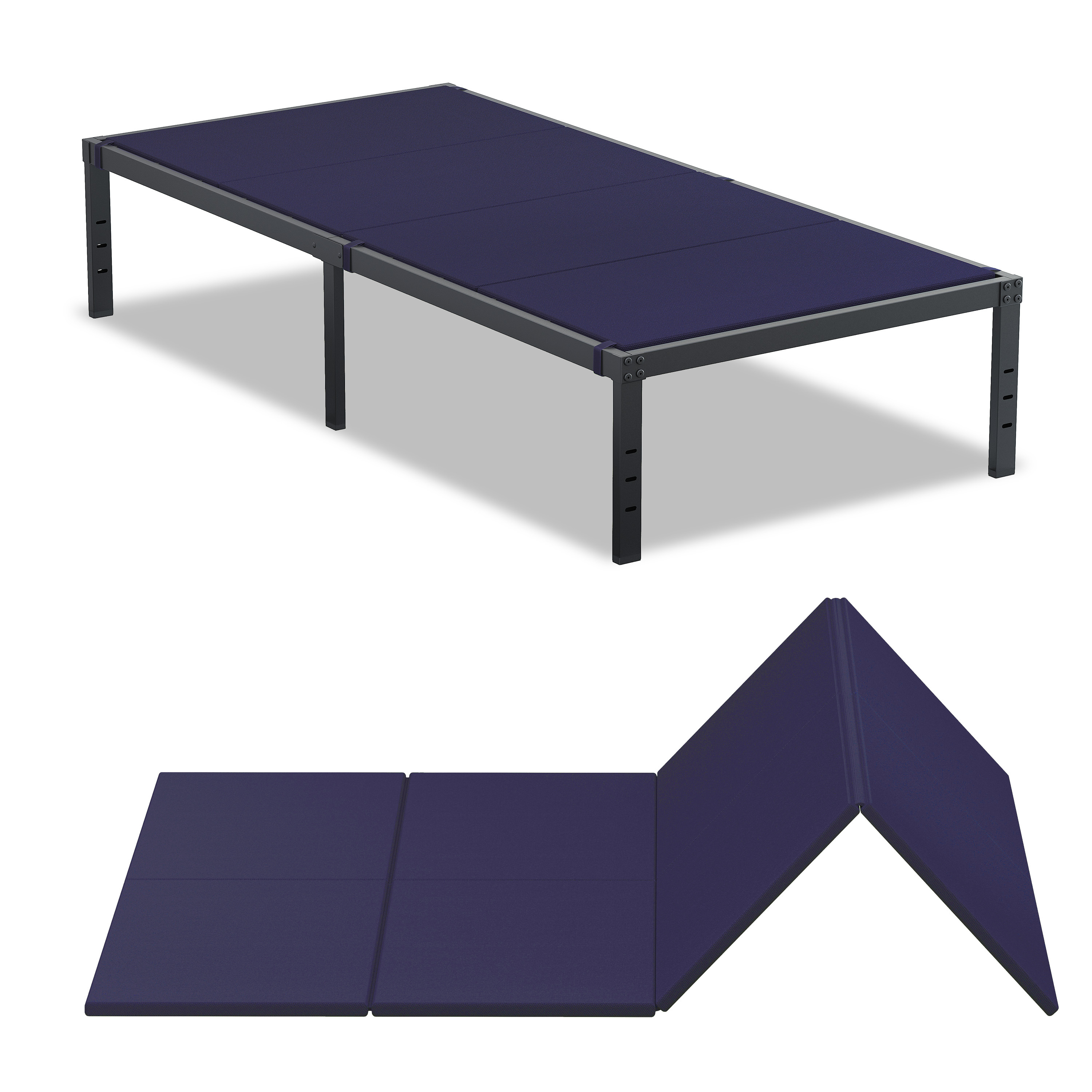 Roomdiary Blue Bunkie Board, Low Profile Mattress Support, No Sag, Easy Setup, Box Spring Replacement for Platform Bed