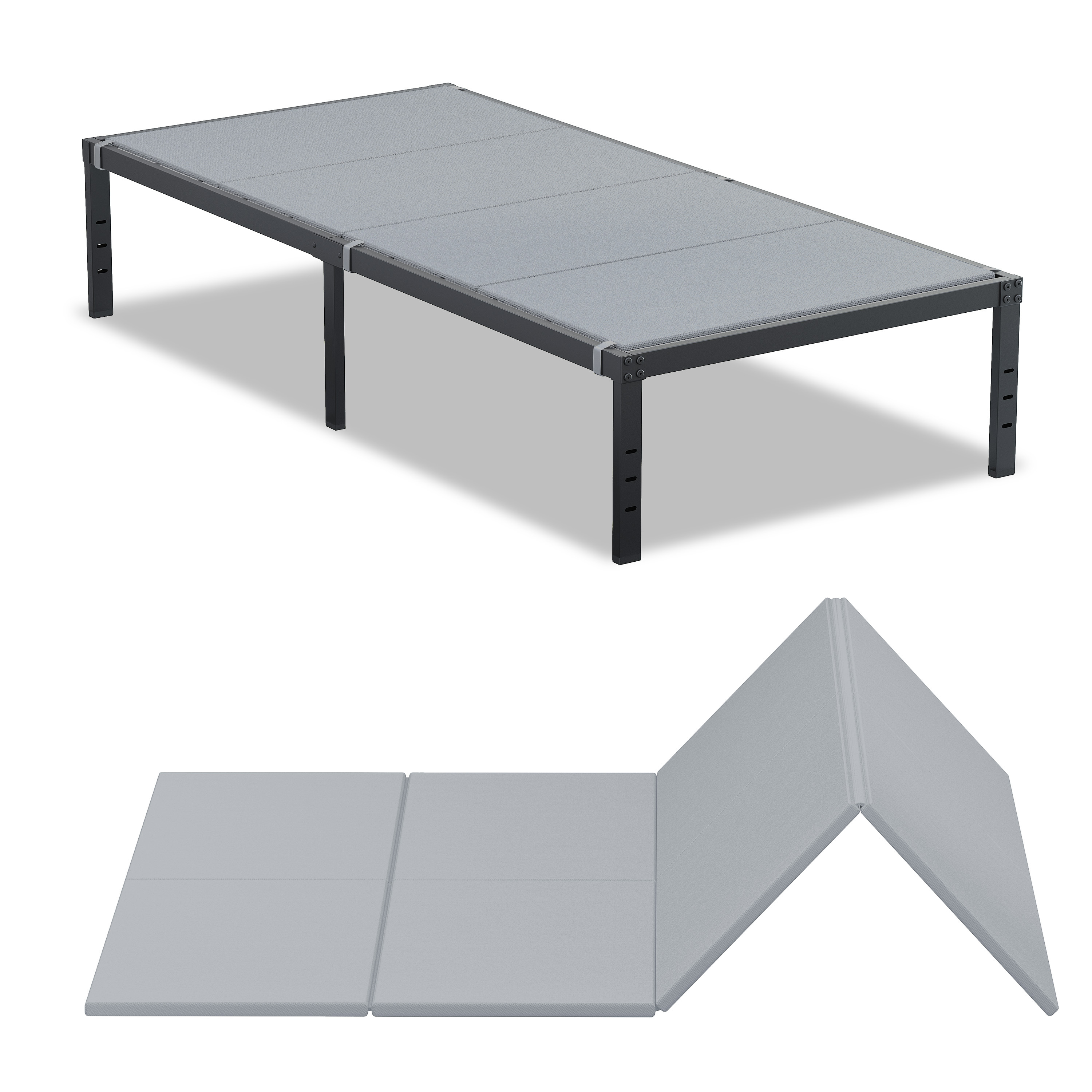 Roomdiary Gray Bunkie Board, Low Profile Mattress Support, No Sag, Easy Setup, Box Spring Replacement for Platform Bed.