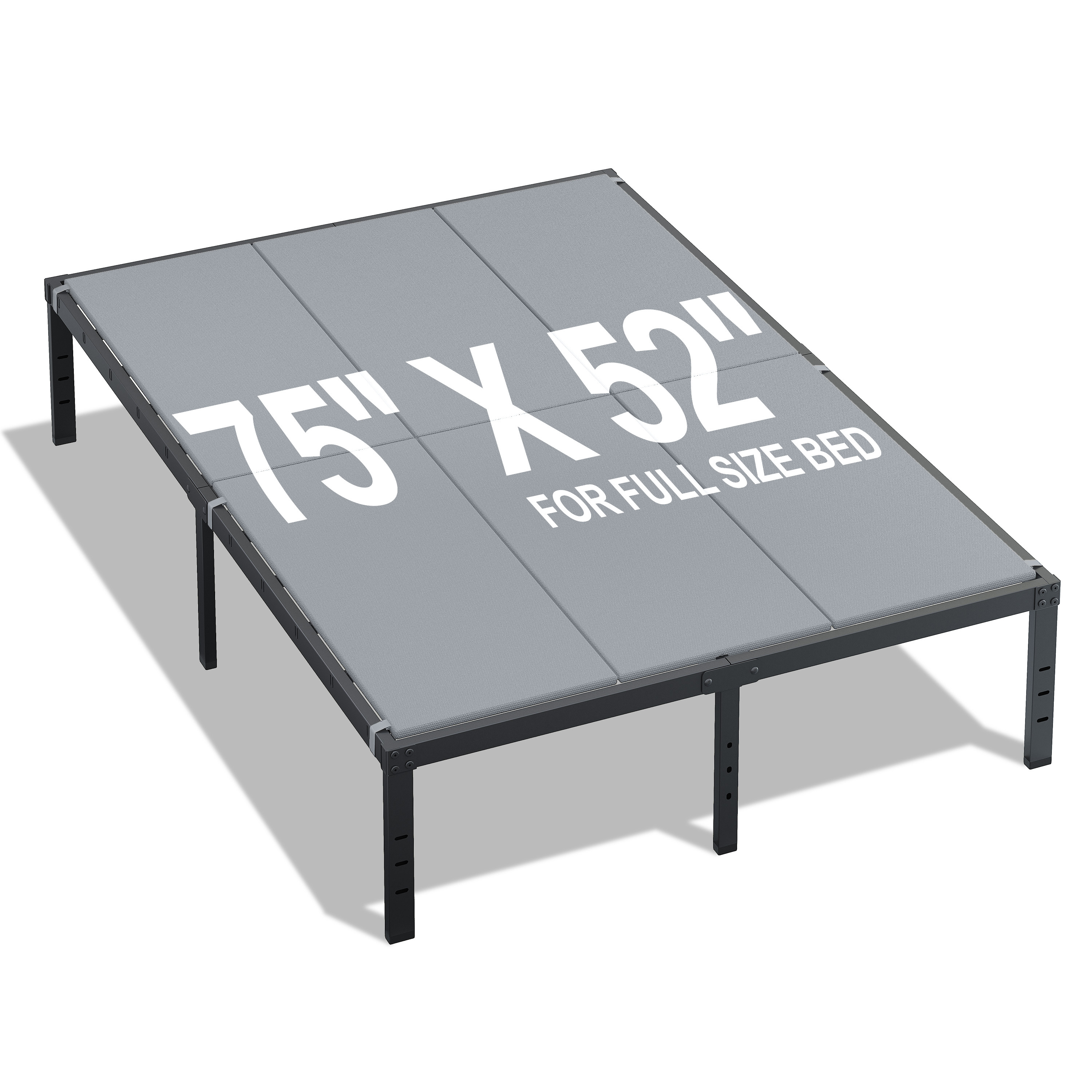 Roomdiary Gray Bunkie Board, Low Profile Mattress Support, No Sag, Easy Setup, Box Spring Replacement for Platform Bed.
