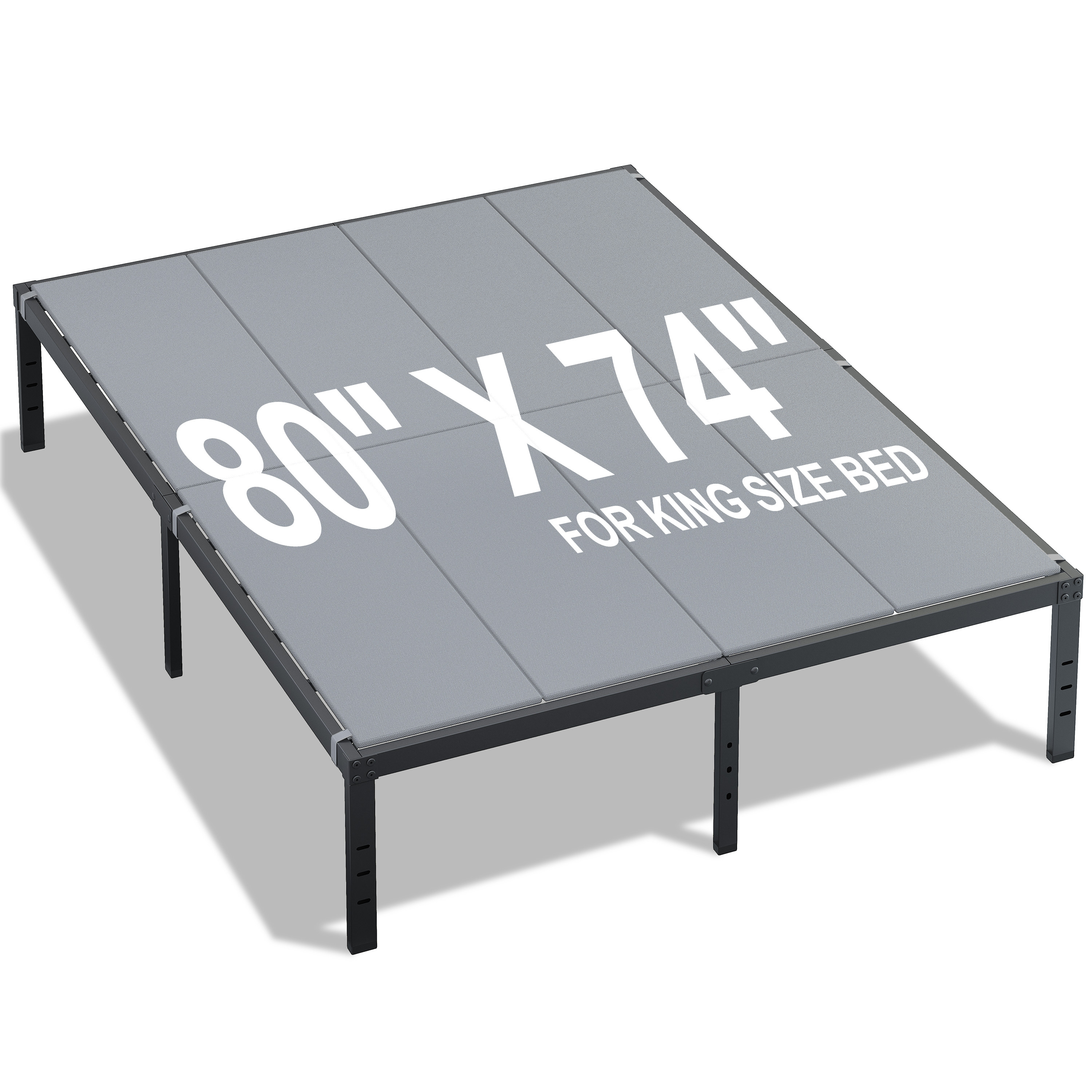 Roomdiary Gray Bunkie Board, Low Profile Mattress Support, No Sag, Easy Setup, Box Spring Replacement for Platform Bed.