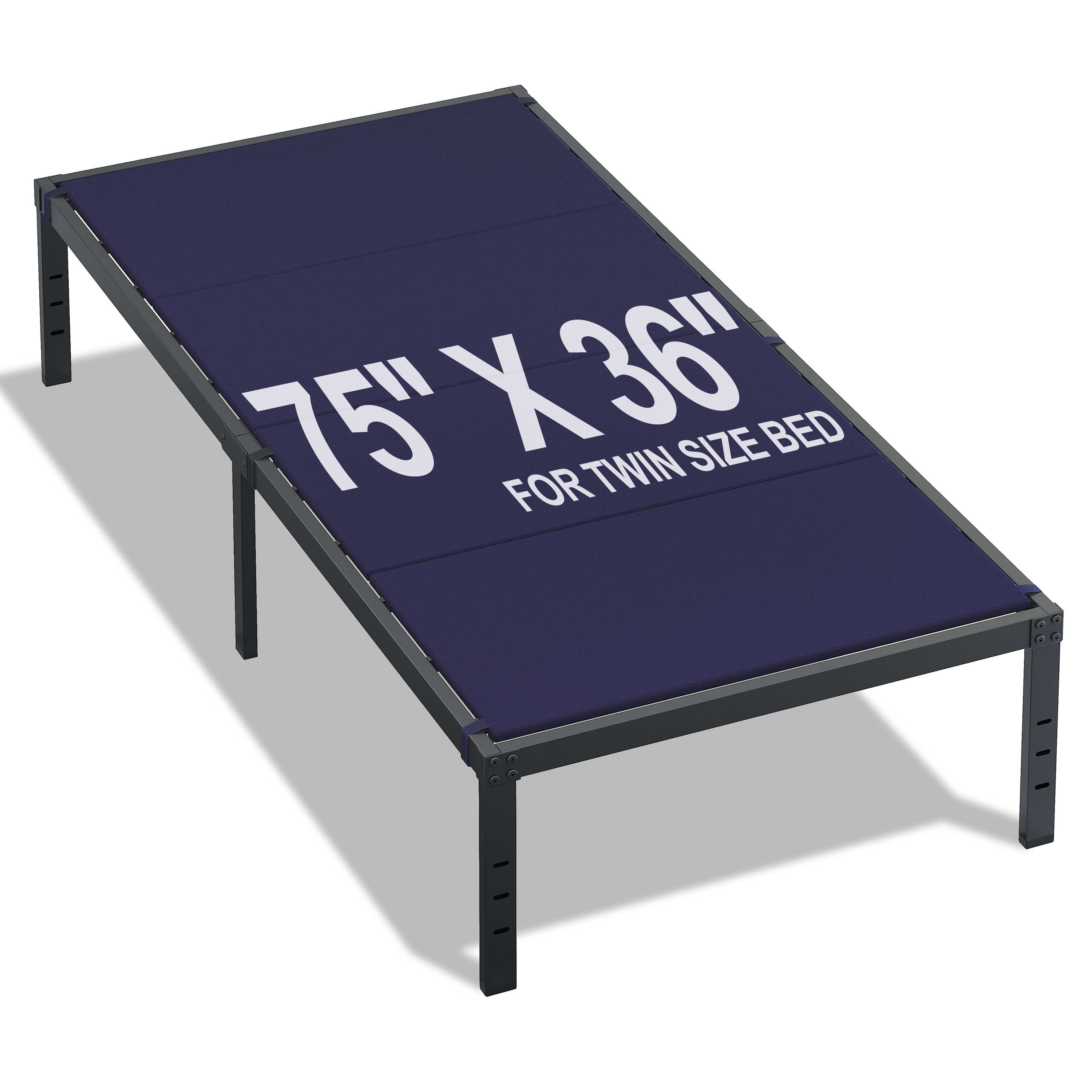 Roomdiary Blue Bunkie Board, Low Profile Mattress Support, No Sag, Easy Setup, Box Spring Replacement for Platform Bed