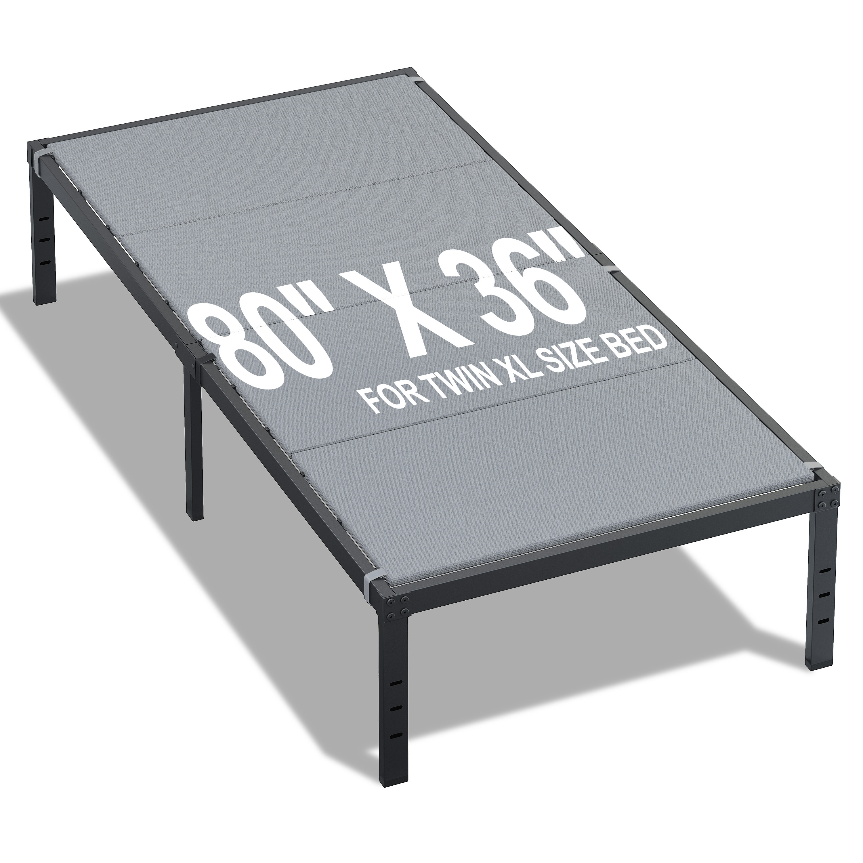 Roomdiary Gray Bunkie Board, Low Profile Mattress Support, No Sag, Easy Setup, Box Spring Replacement for Platform Bed.