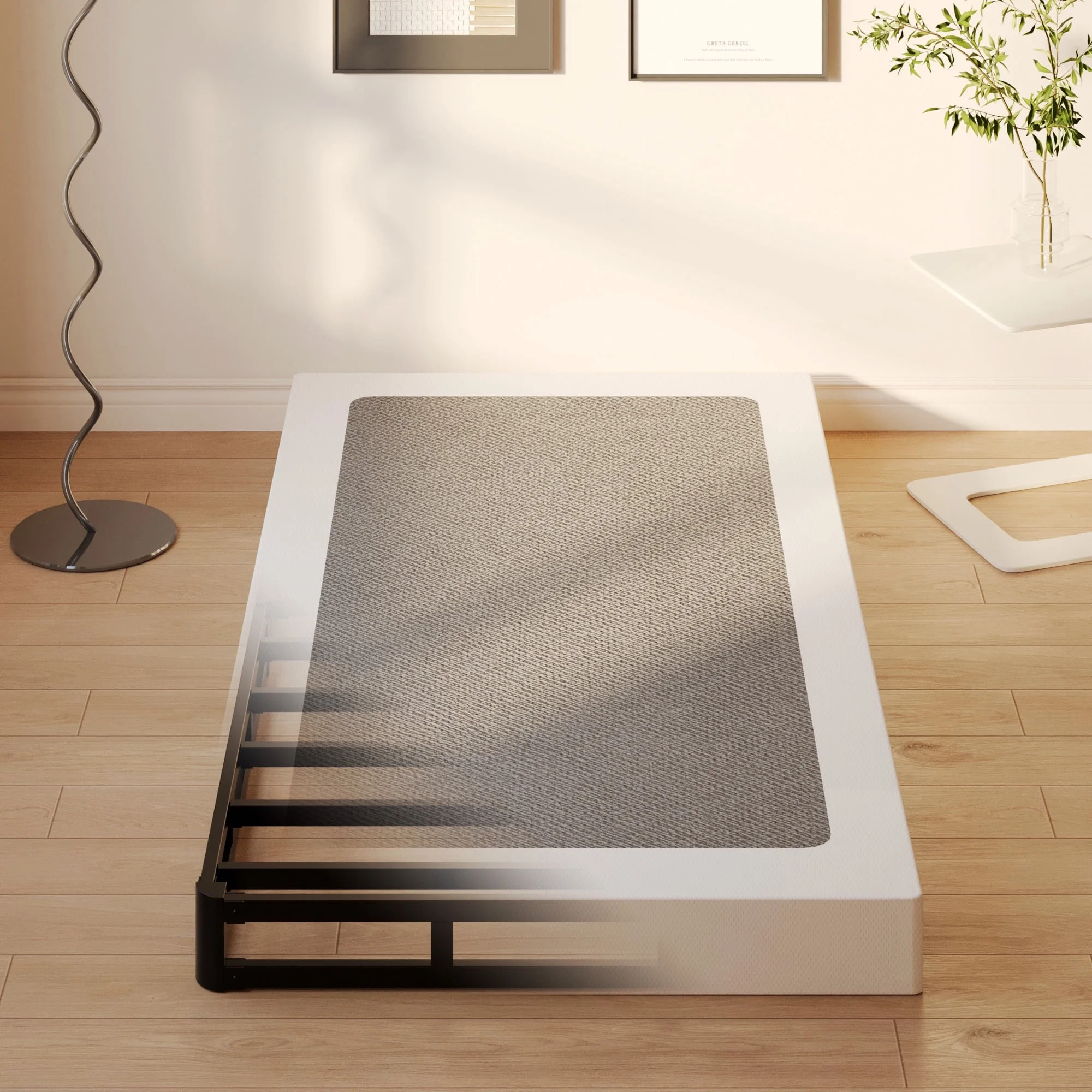 Napcenter 5 inch Twin Box Spring, Mattress Foundation, Heavy Duty Metal, Included Fabric Cover, Noise Free, Easy Assembly