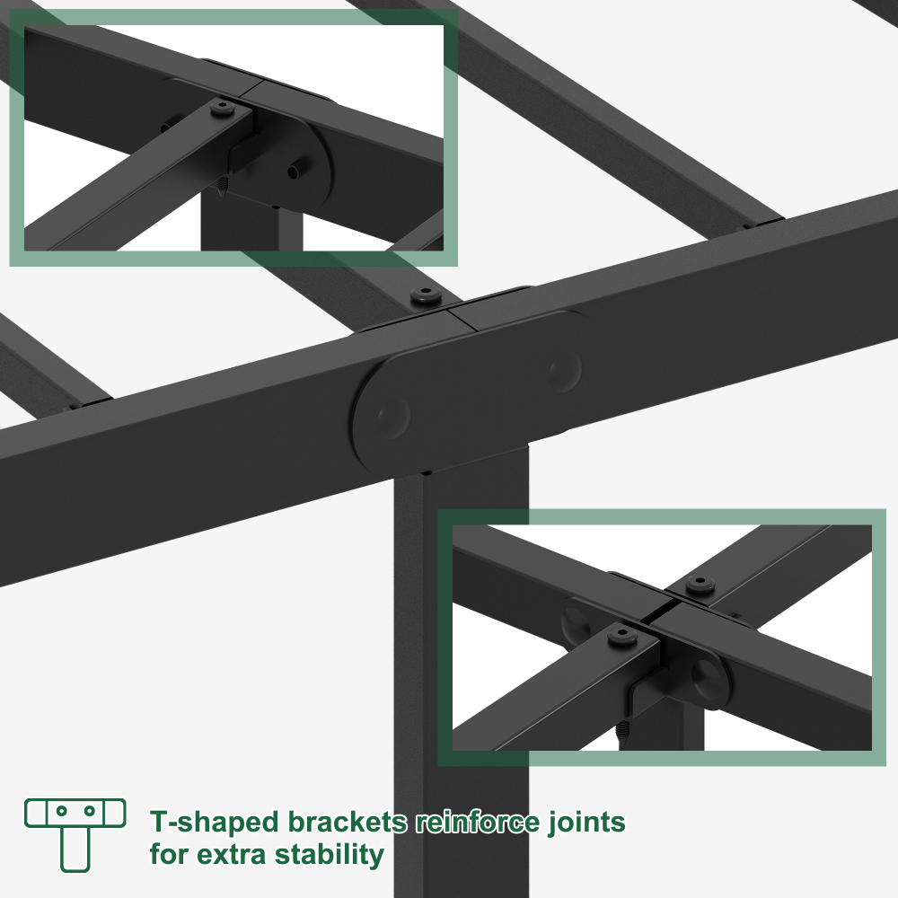 Napcenter 12 inch Bed Frame Platform with Headboard and Footboard, Heavy Duty, No Box Spring Needed, Easy Assembly, Black