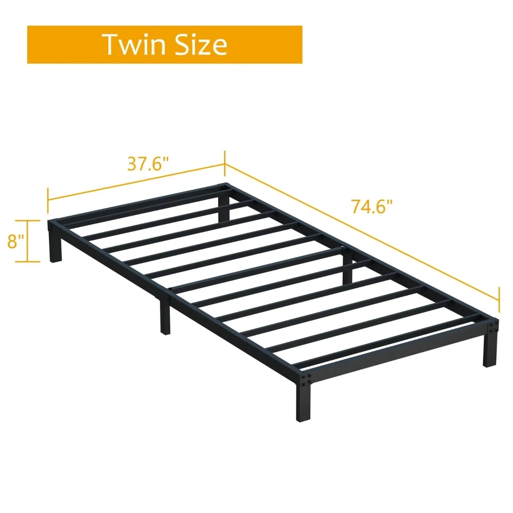 Maenizi 20 inch Queen Bed Frame No Box Spring Needed, Heavy Duty Metal Queen Platform Bed Frame Support Up to 3000 lbs, Easy Assembly, Noise Free, Black