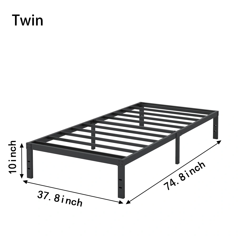 Maenizi 20 inch Queen Bed Frame No Box Spring Needed, Heavy Duty Metal Queen Platform Bed Frame Support Up to 3000 lbs, Easy Assembly, Noise Free, Black