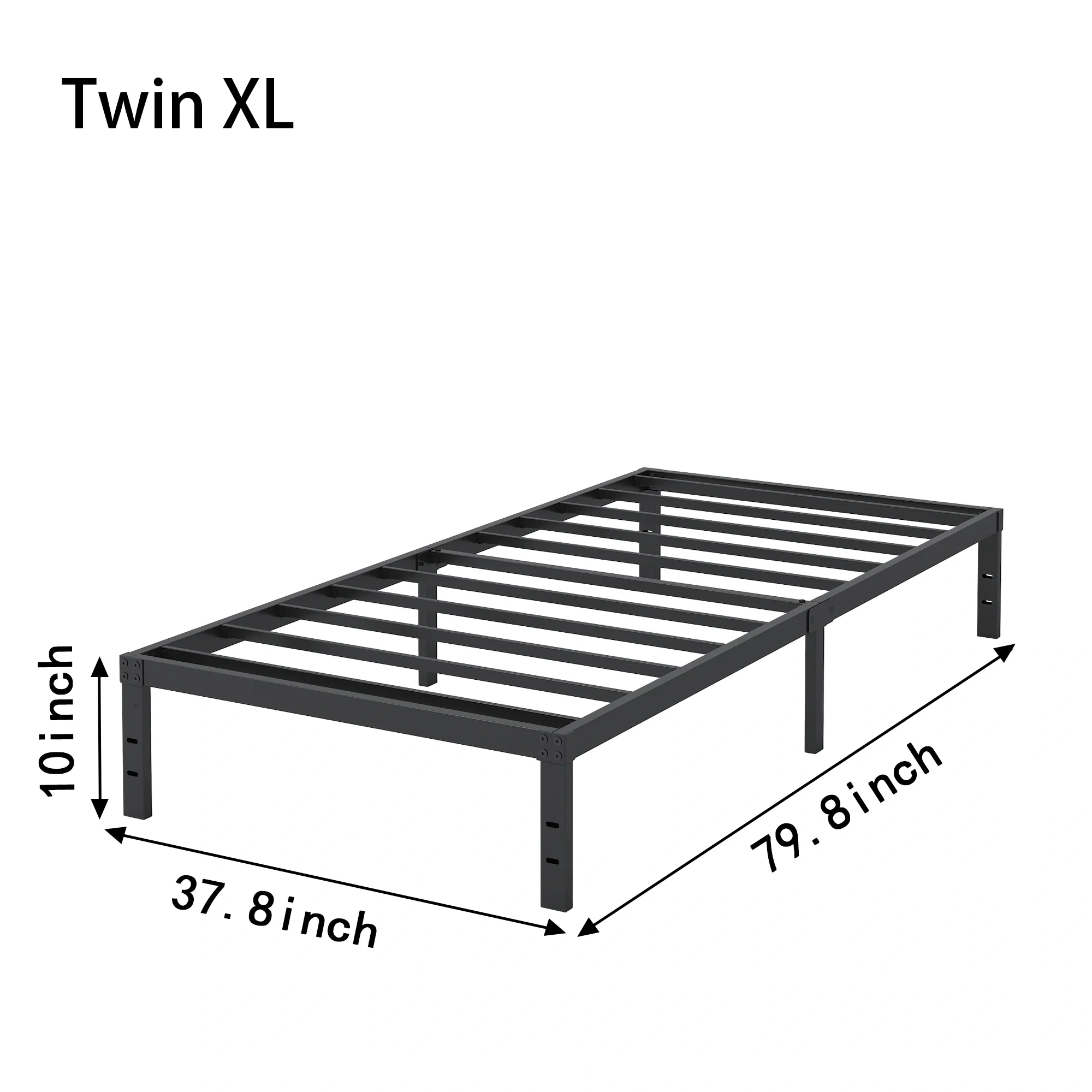 Maenizi 20 inch Queen Bed Frame No Box Spring Needed, Heavy Duty Metal Queen Platform Bed Frame Support Up to 3000 lbs, Easy Assembly, Noise Free, Black