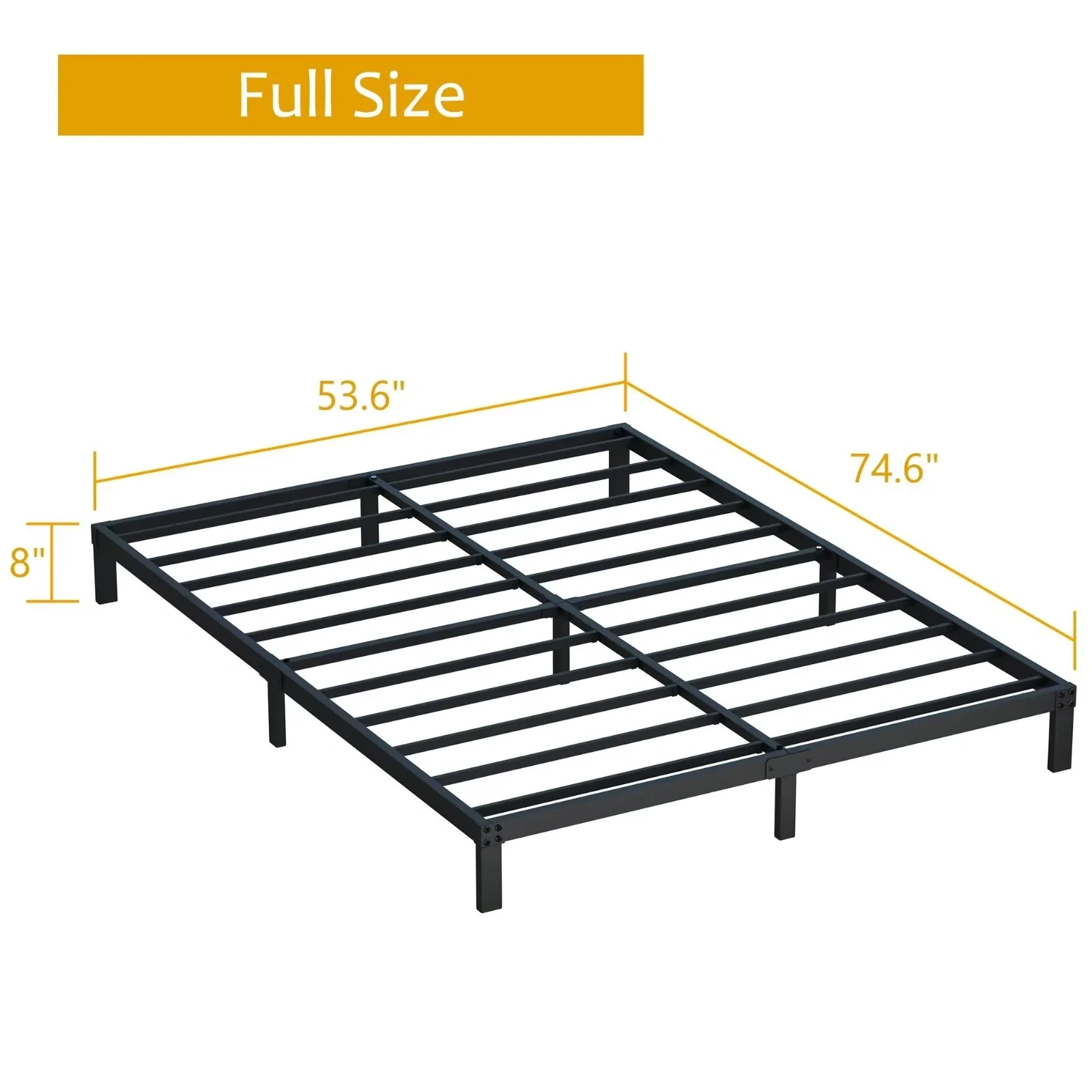 Maenizi 20 inch Queen Bed Frame No Box Spring Needed, Heavy Duty Metal Queen Platform Bed Frame Support Up to 3000 lbs, Easy Assembly, Noise Free, Black