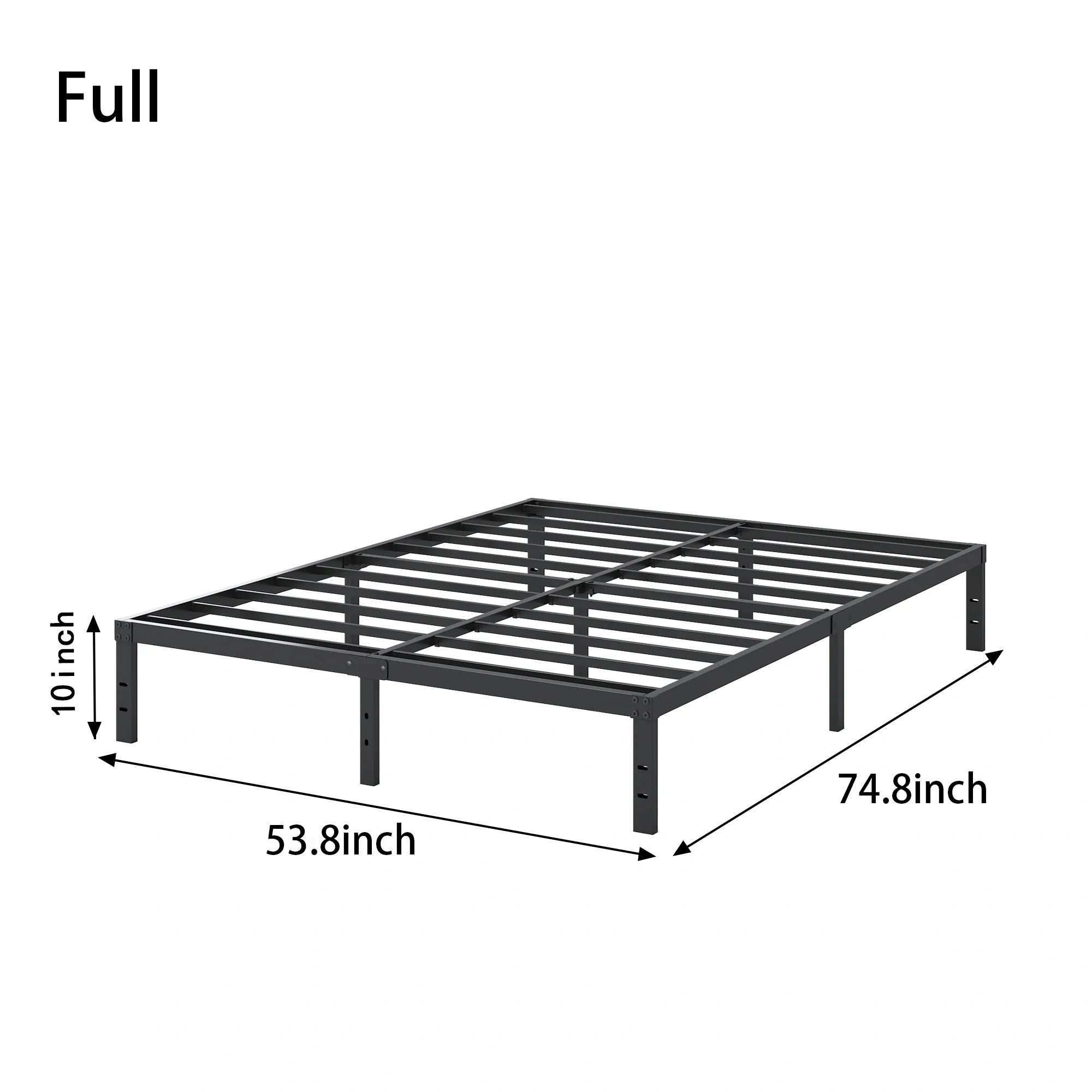 Maenizi 20 inch Queen Bed Frame No Box Spring Needed, Heavy Duty Metal Queen Platform Bed Frame Support Up to 3000 lbs, Easy Assembly, Noise Free, Black