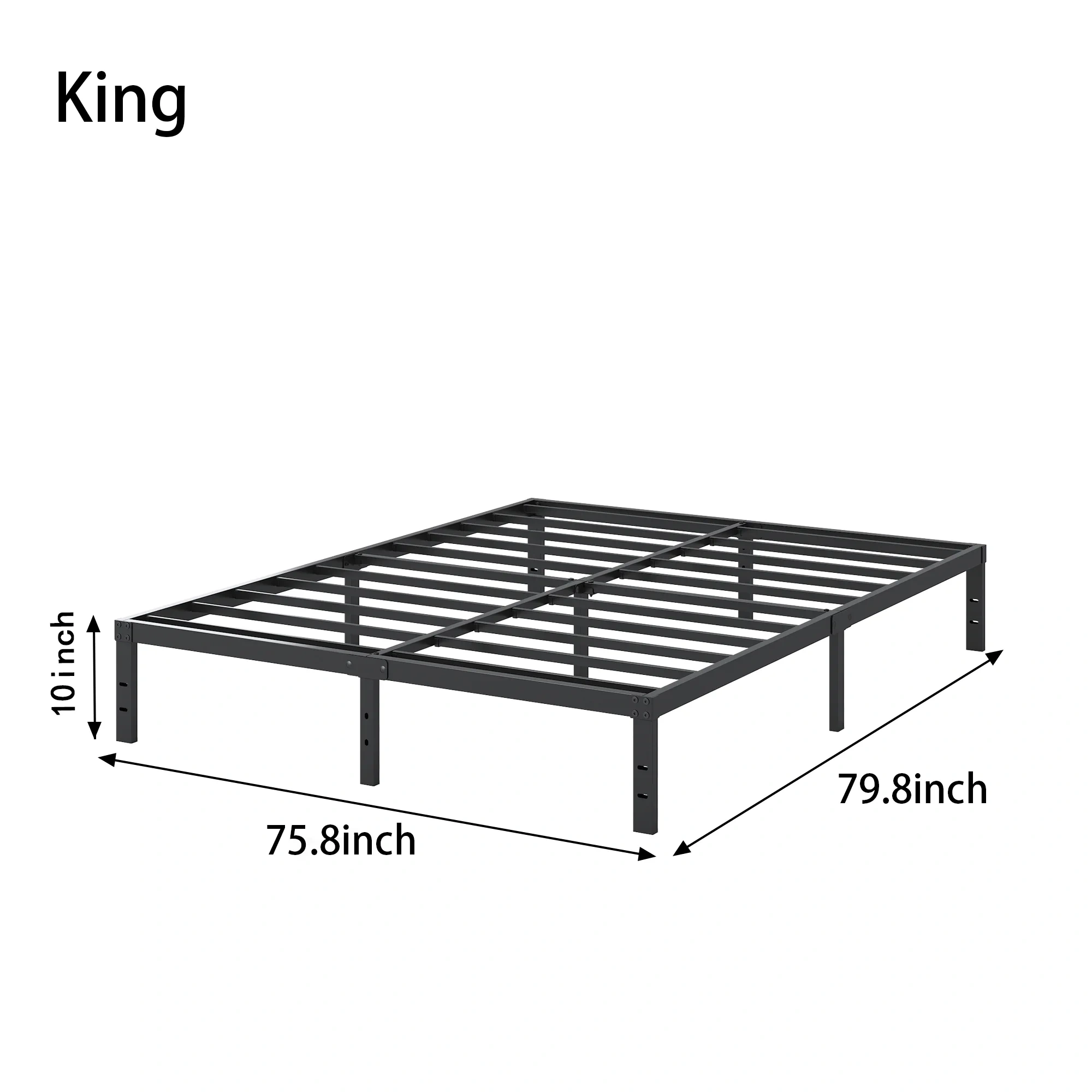 Maenizi 20 inch Queen Bed Frame No Box Spring Needed, Heavy Duty Metal Queen Platform Bed Frame Support Up to 3000 lbs, Easy Assembly, Noise Free, Black