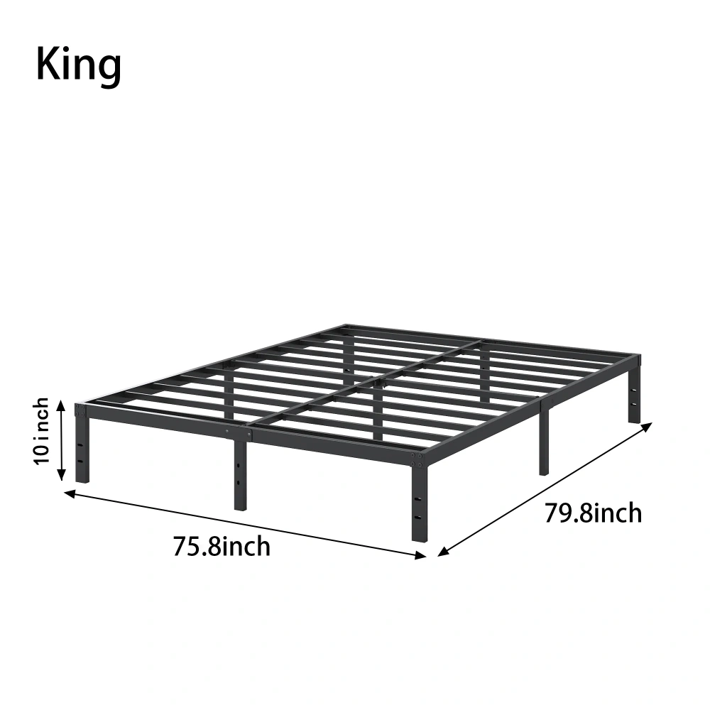 Maenizi 20 inch Queen Bed Frame No Box Spring Needed, Heavy Duty Metal Queen Platform Bed Frame Support Up to 3000 lbs, Easy Assembly, Noise Free, Black