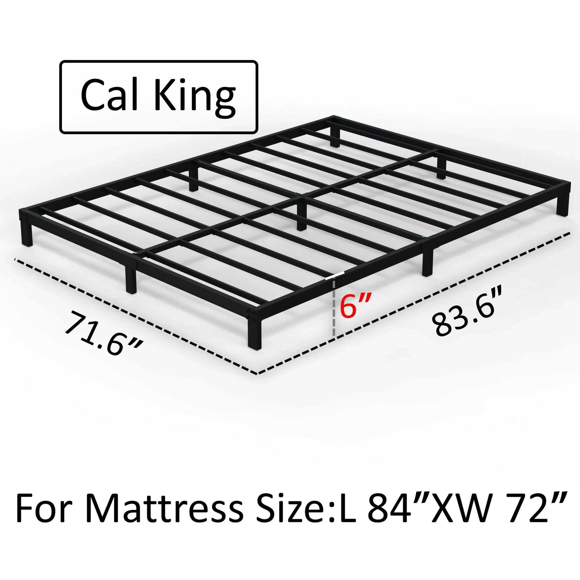 Maenizi 20 inch Queen Bed Frame No Box Spring Needed, Heavy Duty Metal Queen Platform Bed Frame Support Up to 3000 lbs, Easy Assembly, Noise Free, Black
