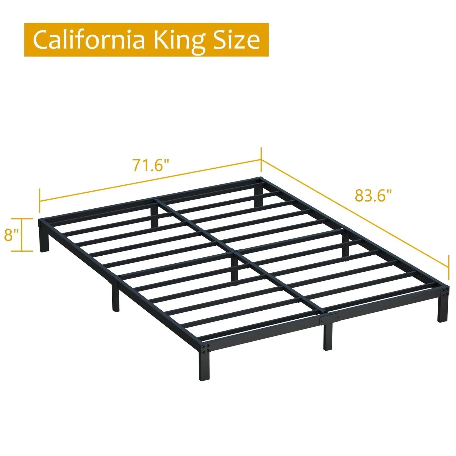 Maenizi 20 inch Queen Bed Frame No Box Spring Needed, Heavy Duty Metal Queen Platform Bed Frame Support Up to 3000 lbs, Easy Assembly, Noise Free, Black