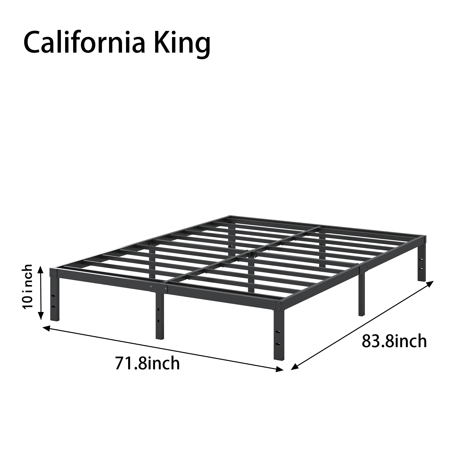 Maenizi 20 inch Queen Bed Frame No Box Spring Needed, Heavy Duty Metal Queen Platform Bed Frame Support Up to 3000 lbs, Easy Assembly, Noise Free, Black