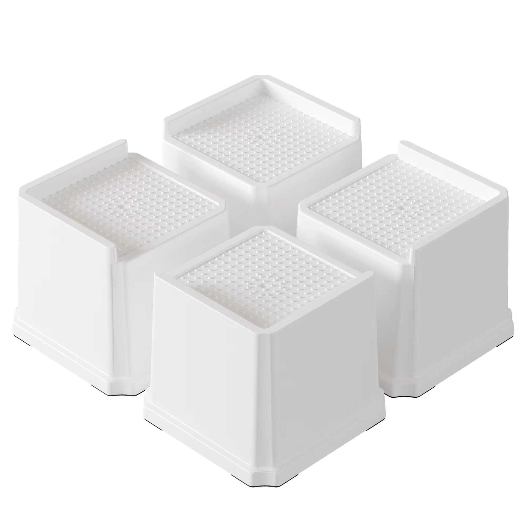 Maenizi Bed Risers 4 inch Heavy Duty L Shaped Furniture Risers for Sofas, Chair Risers Sofa Risers Table Risers Set of 4 Pack, White