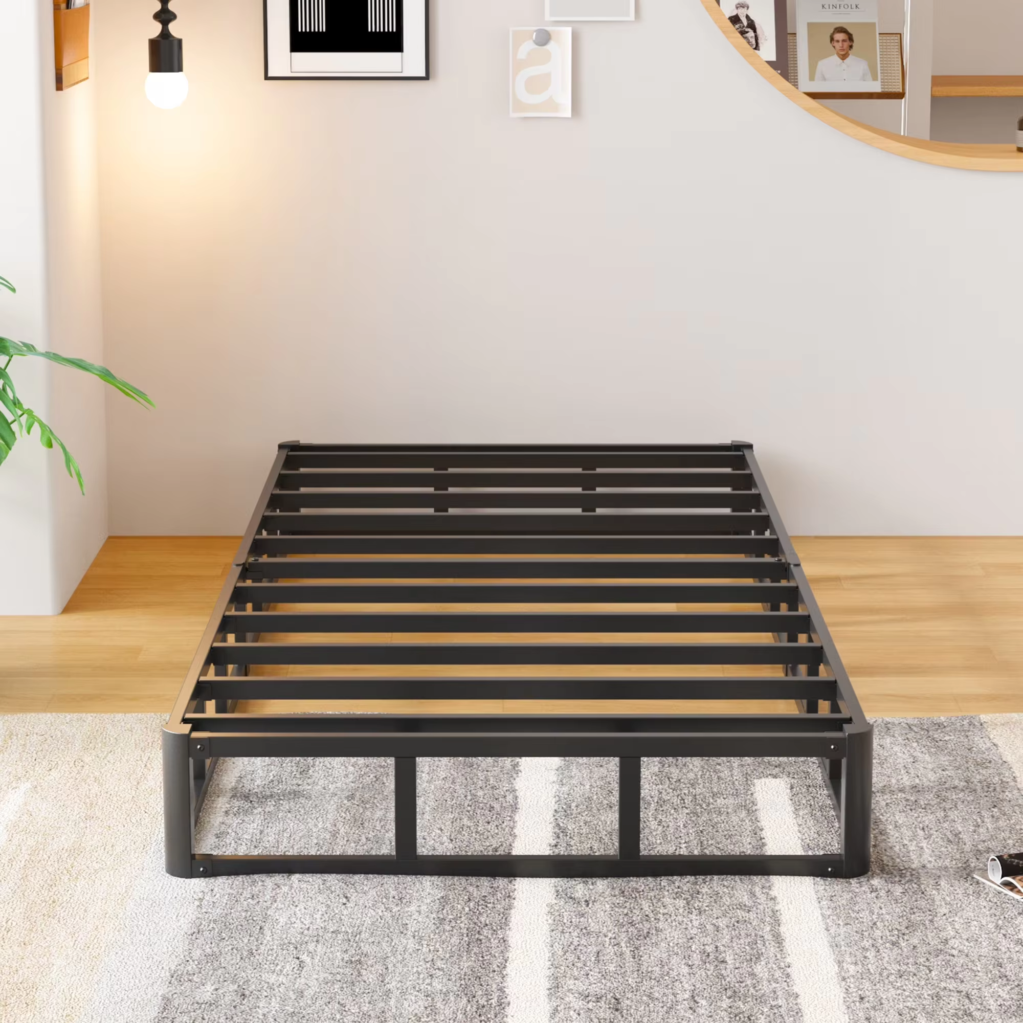 Maenizi 7 Inch Twin Box Spring, Heavy Duty Metal Box Spring Bed Base with Fabric Cover, Mattress Foundation, Easy Assembly, Noise Free, Black