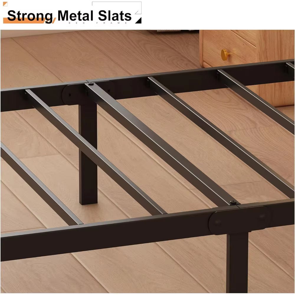 Maenizi Twin XL 12 inch Twin XL Metal Bed Frame No Box Spring Needed, Heavy Duty Metal Slats, Noise Free, Easy Assemble, Black