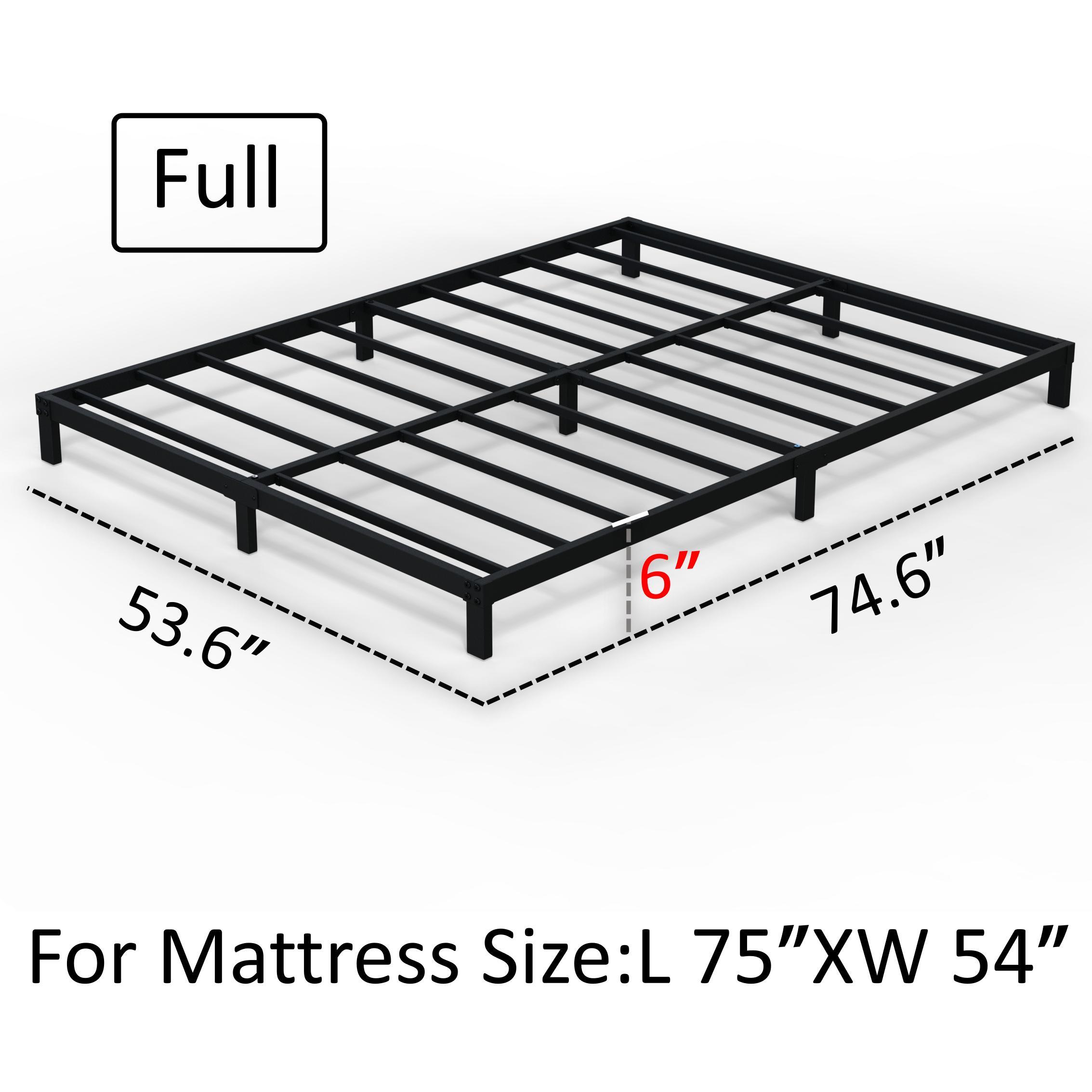 Maenizi 6 inch Low Profile Bed Frames Heavy Duty Metal Platform Bed Frame, Noise Free, Easy Assembly, Black