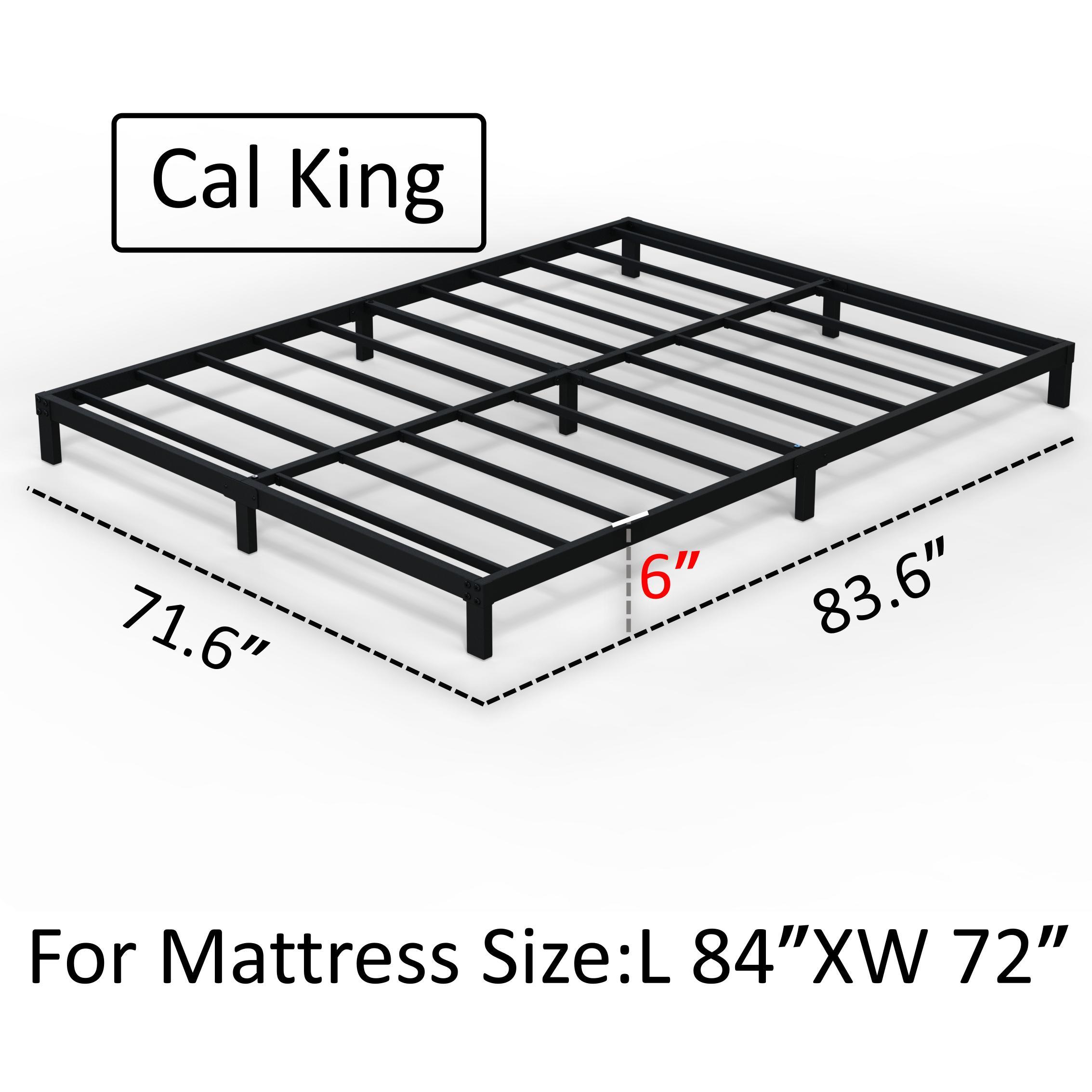 Maenizi 6 inch Low Profile Bed Frames Heavy Duty Metal Platform Bed Frame, Noise Free, Easy Assembly, Black