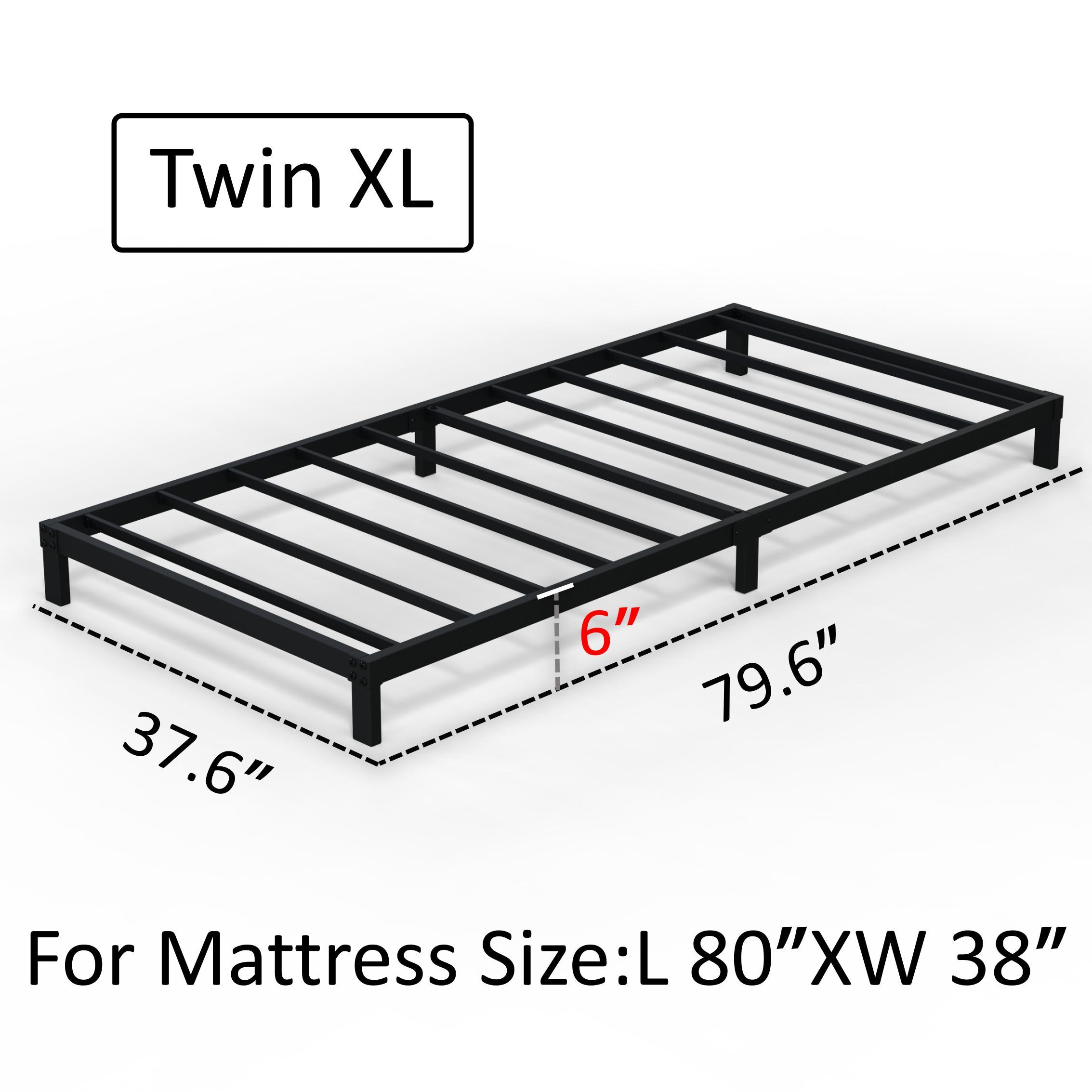 Maenizi 6 inch Low Profile Bed Frames Heavy Duty Metal Platform Bed Frame, Noise Free, Easy Assembly, Black