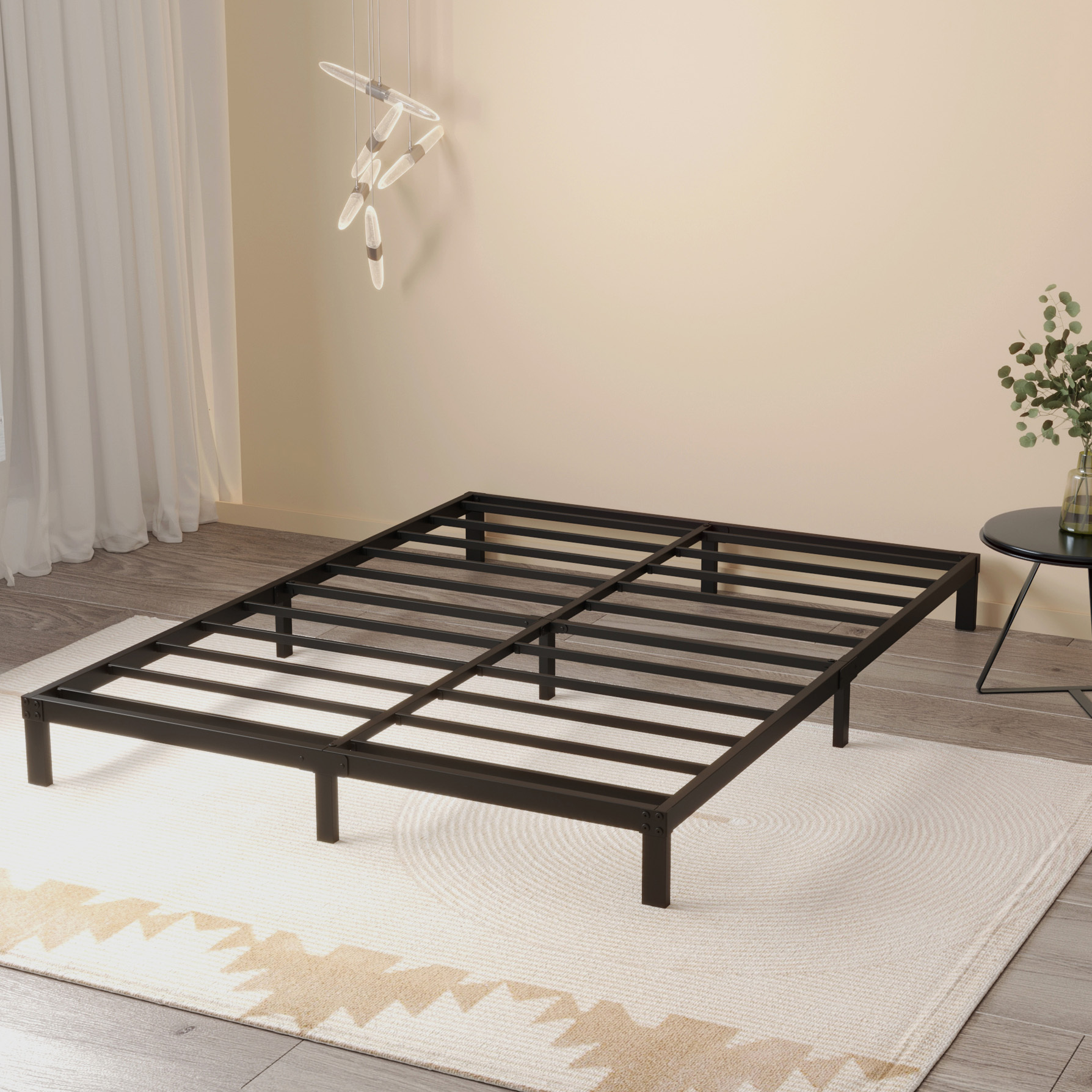 Maenizi 6 inch Low Profile Bed Frames Heavy Duty Metal Twin Platform Bed Frame, Noise Free, Easy Assembly, Black