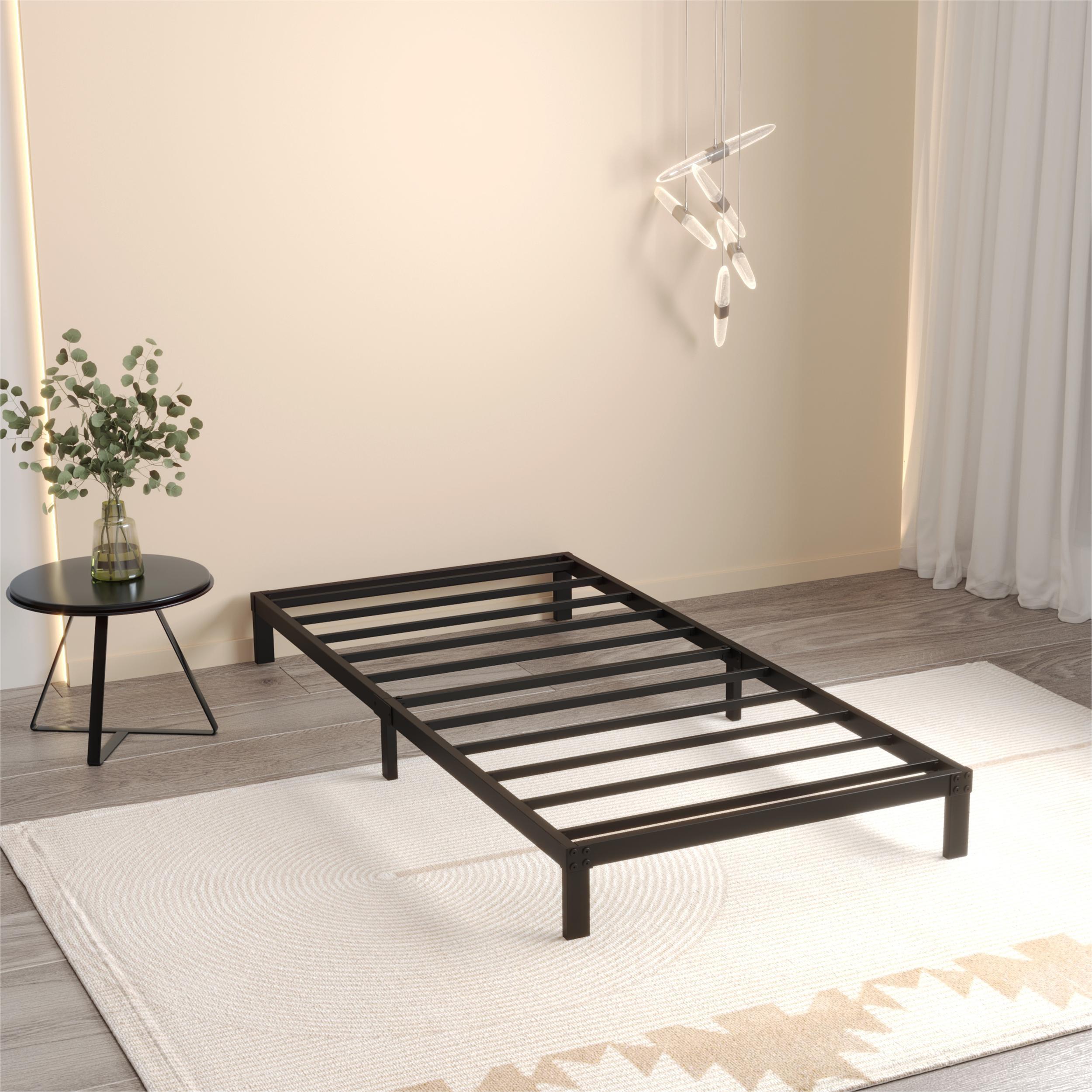 Maenizi 6 inch Low Profile Bed Frames Heavy Duty Metal Twin Platform Bed Frame, Noise Free, Easy Assembly, Black
