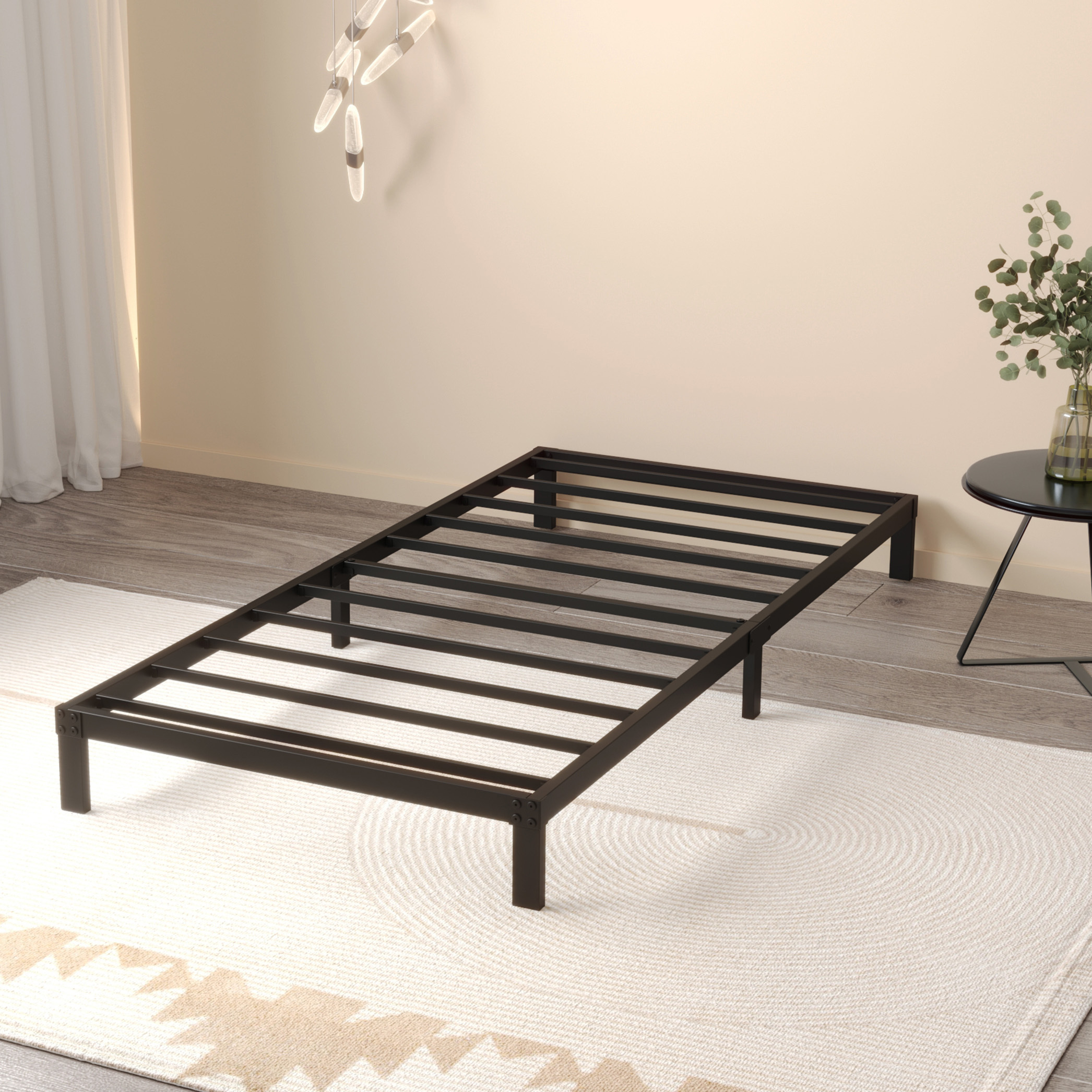 Maenizi 6 inch Low Profile Bed Frames Heavy Duty Metal Twin Platform Bed Frame, Noise Free, Easy Assembly, Black