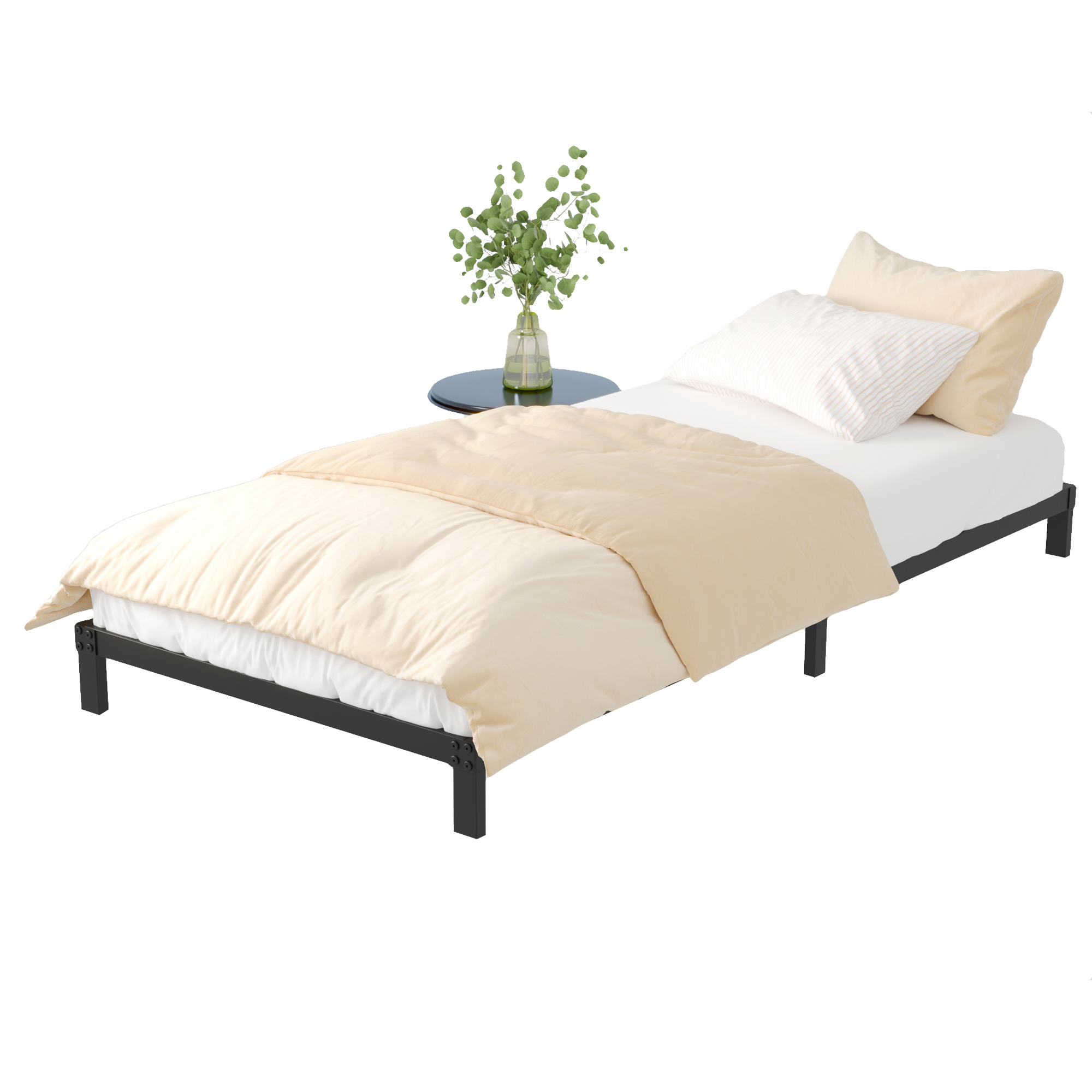 Maenizi 6 inch Low Profile Bed Frames Heavy Duty Metal Twin Platform Bed Frame, Noise Free, Easy Assembly, Black