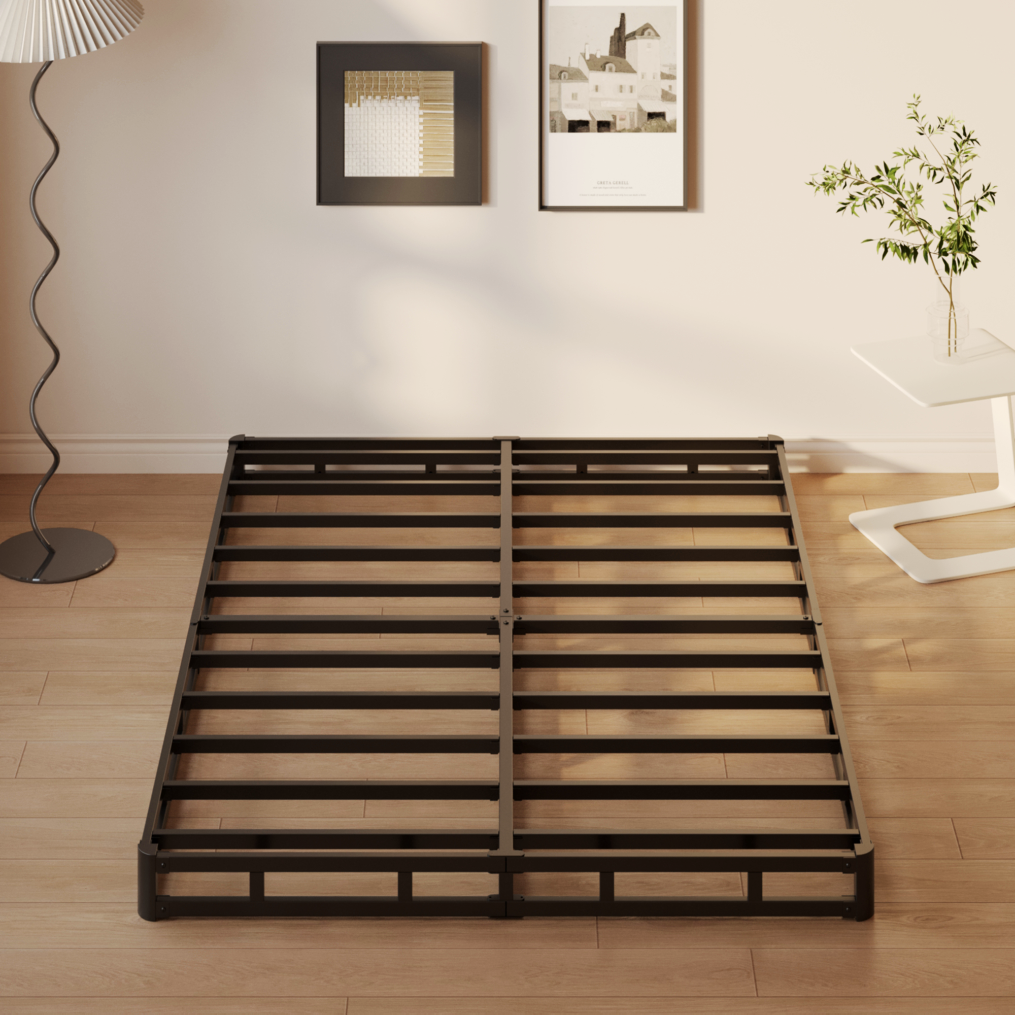 Maenizi 4 inch Box Spring Heavy Duty Metal Mattress Foundation Bed Base with Fabric Cover, Easy Assembly