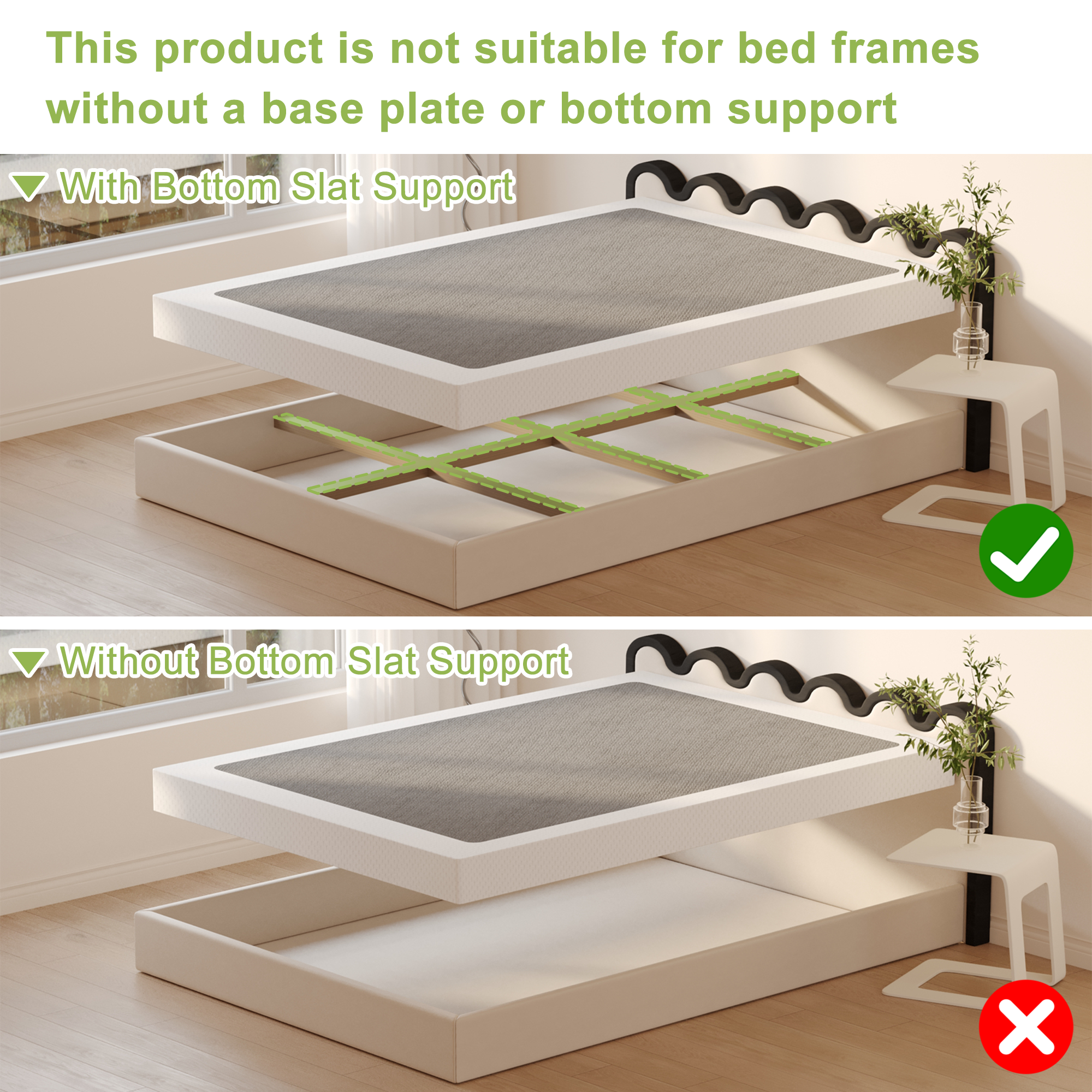 Maenizi 4 inch Box Spring Heavy Duty Metal Mattress Foundation Bed Base with Fabric Cover, Easy Assembly