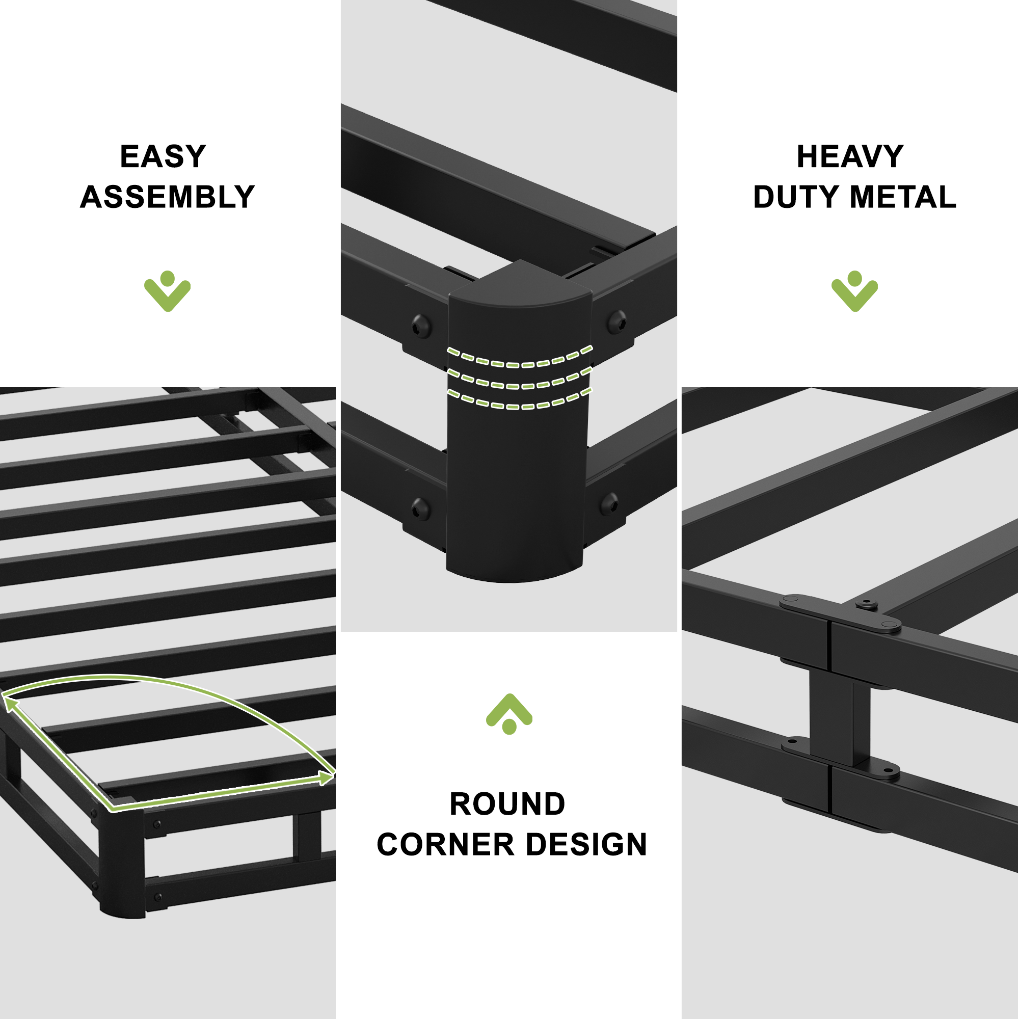 Maenizi 4 inch Box Spring Heavy Duty Metal Mattress Foundation Bed Base with Fabric Cover, Easy Assembly