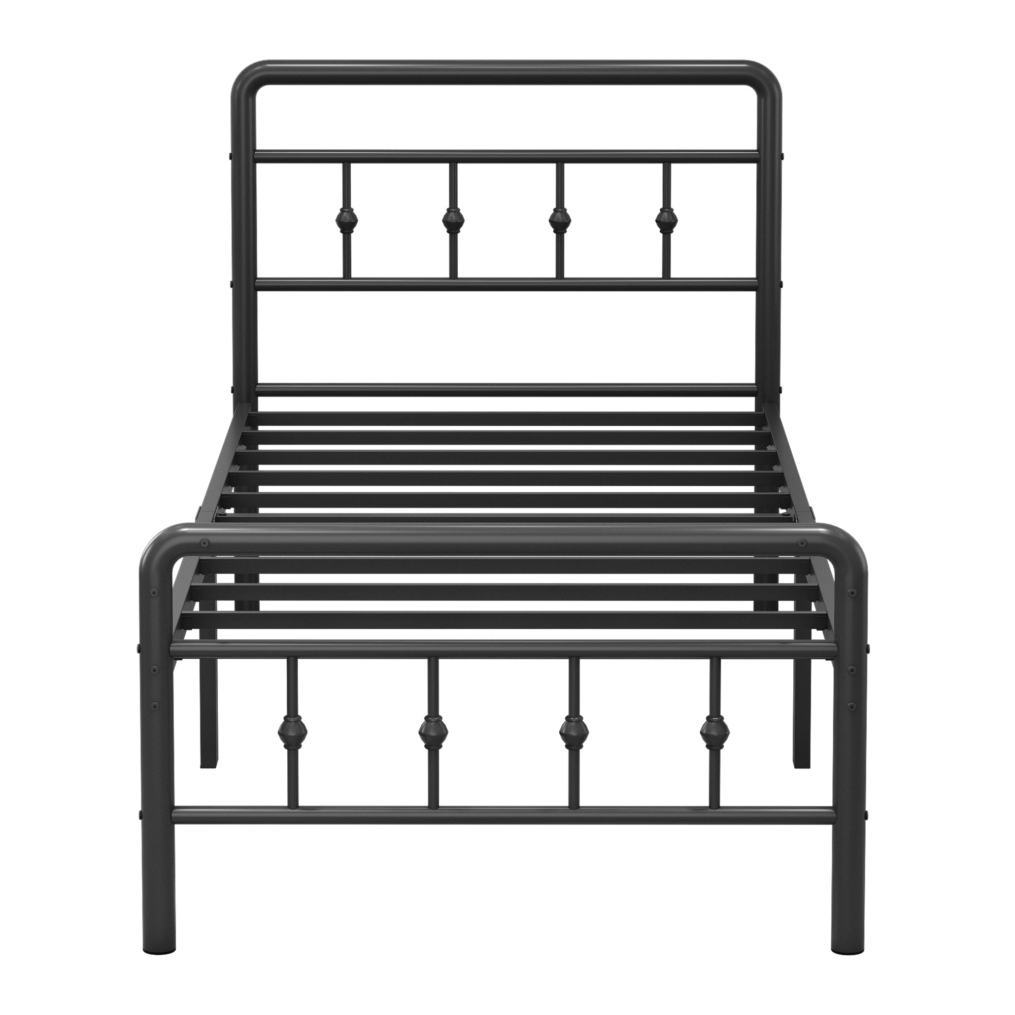 Maenizi 16 inch Bed Frames with Headboard and Footboard, Heavy Duty Metal Platform Bed Frame No Box Spring Needed, Easy Assembly, Under Bed Storage, Noise Free, Black