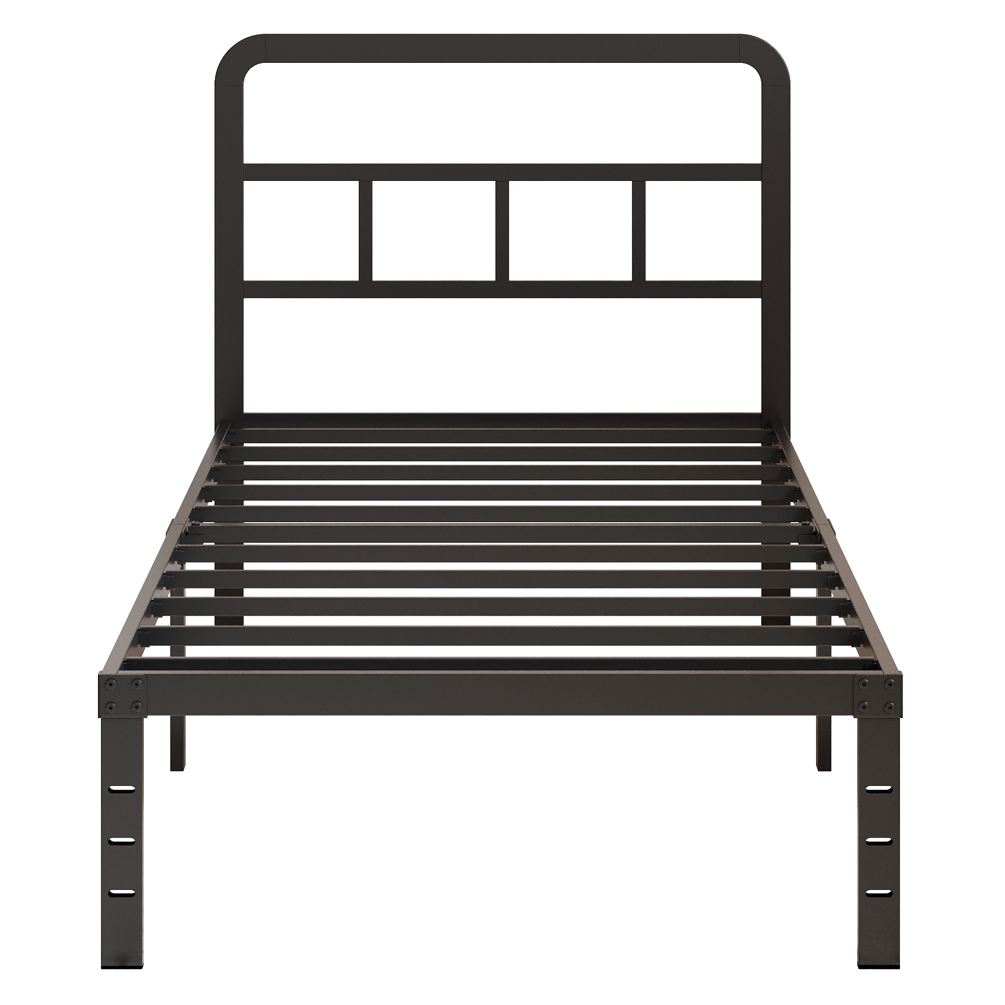 Maenizi 12 inch  Metal Bed Frame No Box Spring Needed, Heavy Duty Metal Slats, Noise Free, Easy Assemble, Black
