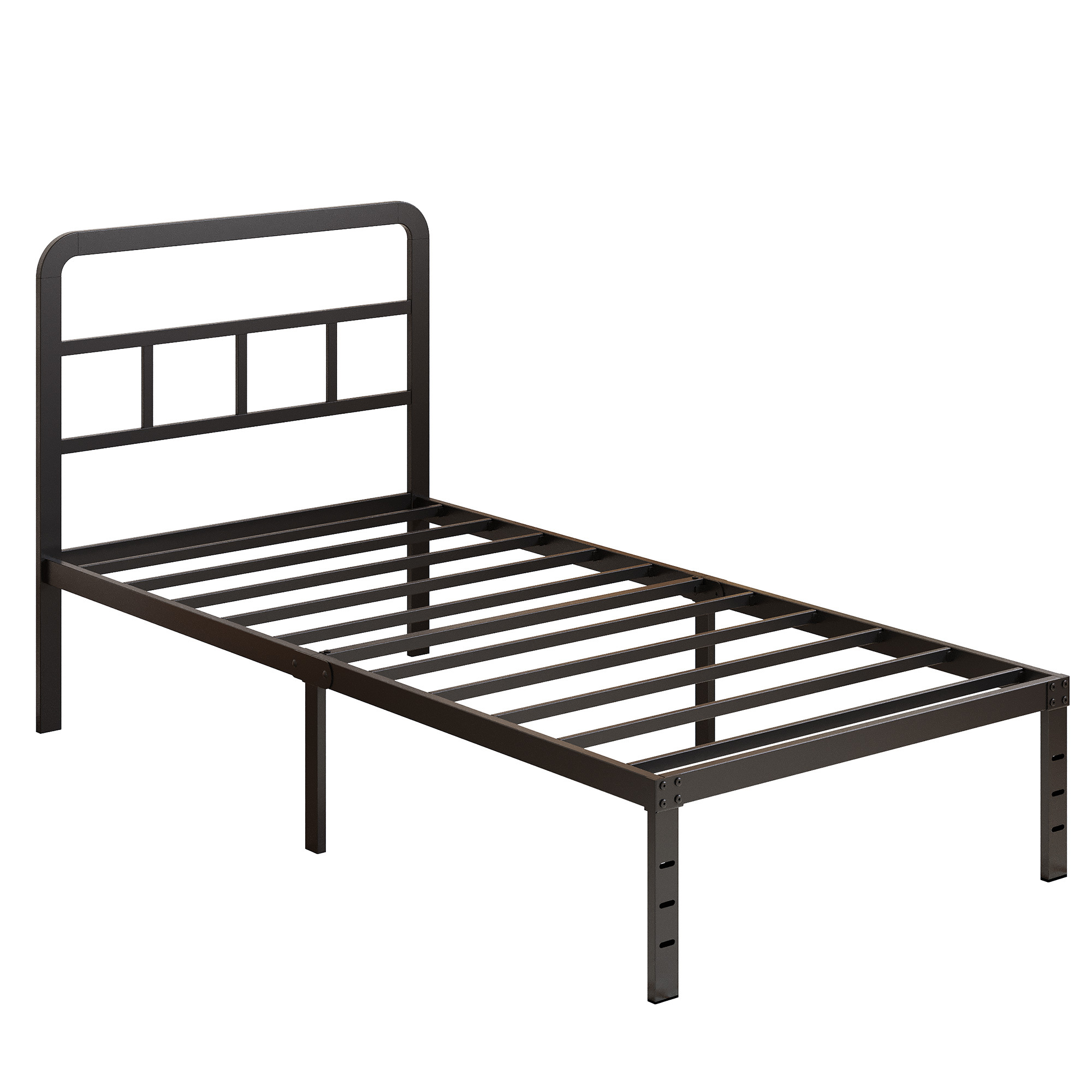 Maenizi 12 inch  Metal Bed Frame No Box Spring Needed, Heavy Duty Metal Slats, Noise Free, Easy Assemble, Black
