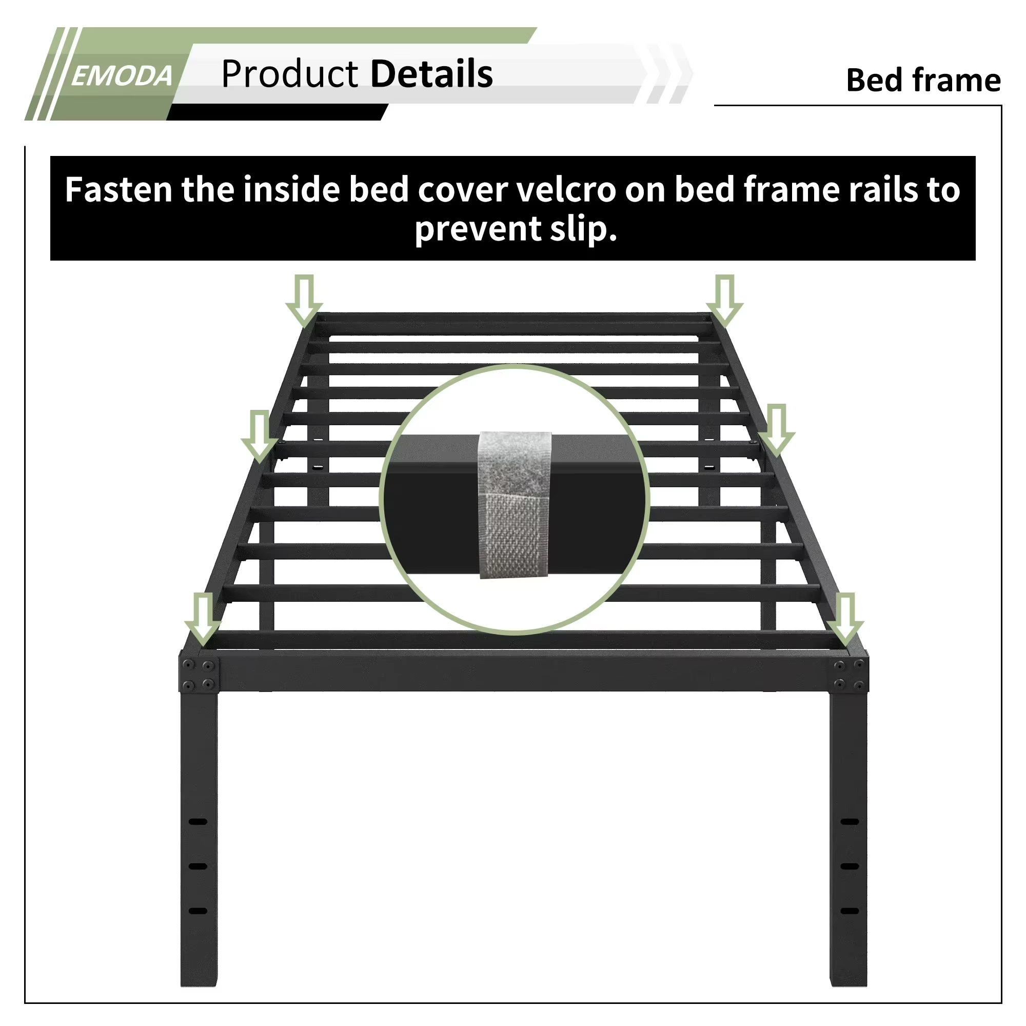 Maenizi 16 Inch Twin Bed Frames with White Skirt Cover, Metal Twin Size Bed Frame with Storage, Heavy Duty, No Box Spring Needed, Easy Assembly, Noise Free, Mattress Foundation
