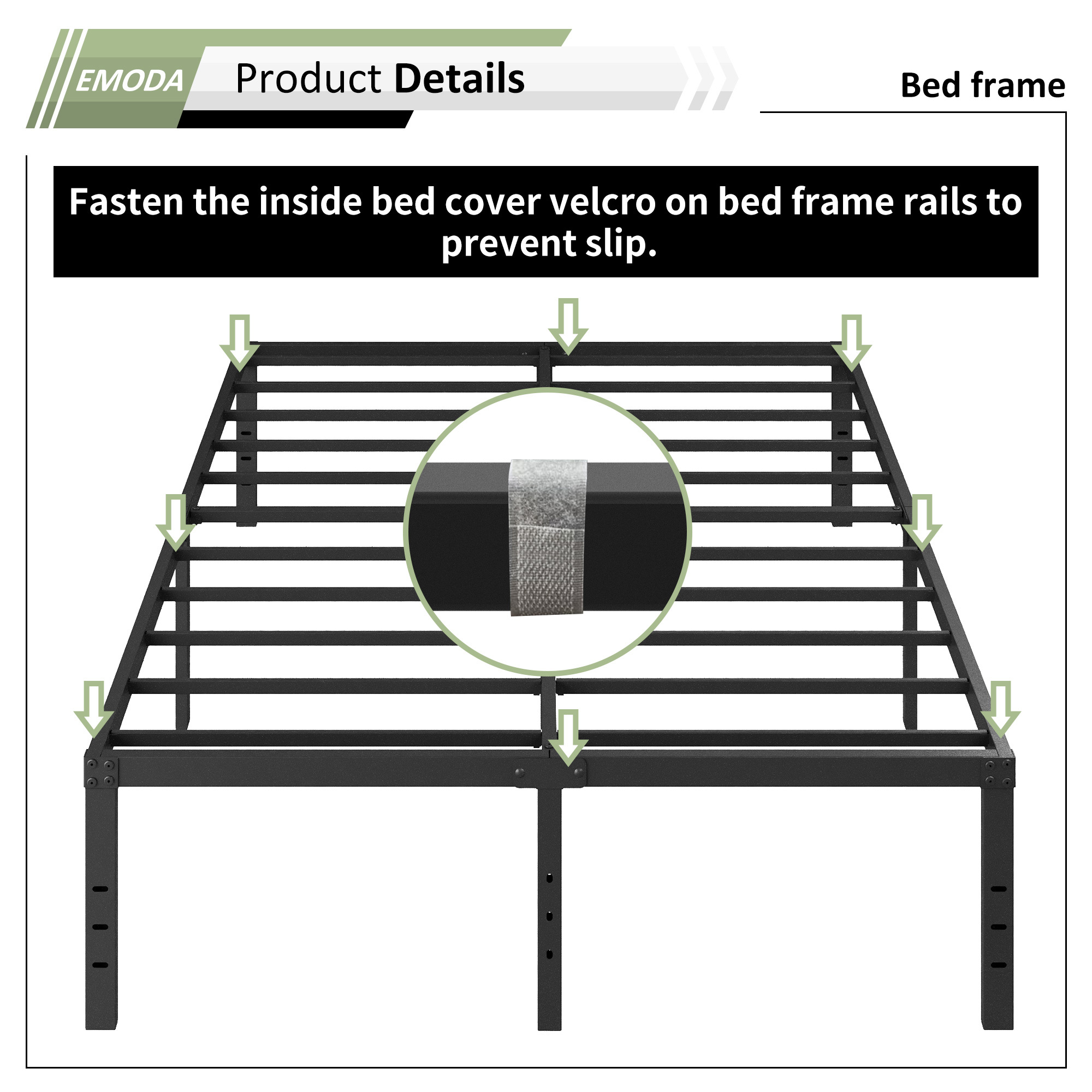 Maenizi 18 Inch Twin Bed Frames with White Skirt Cover, Metal Twin Size Bed Frame with Storage, Heavy Duty, No Box Spring Needed, Easy Assembly, Noise Free, Mattress Foundation