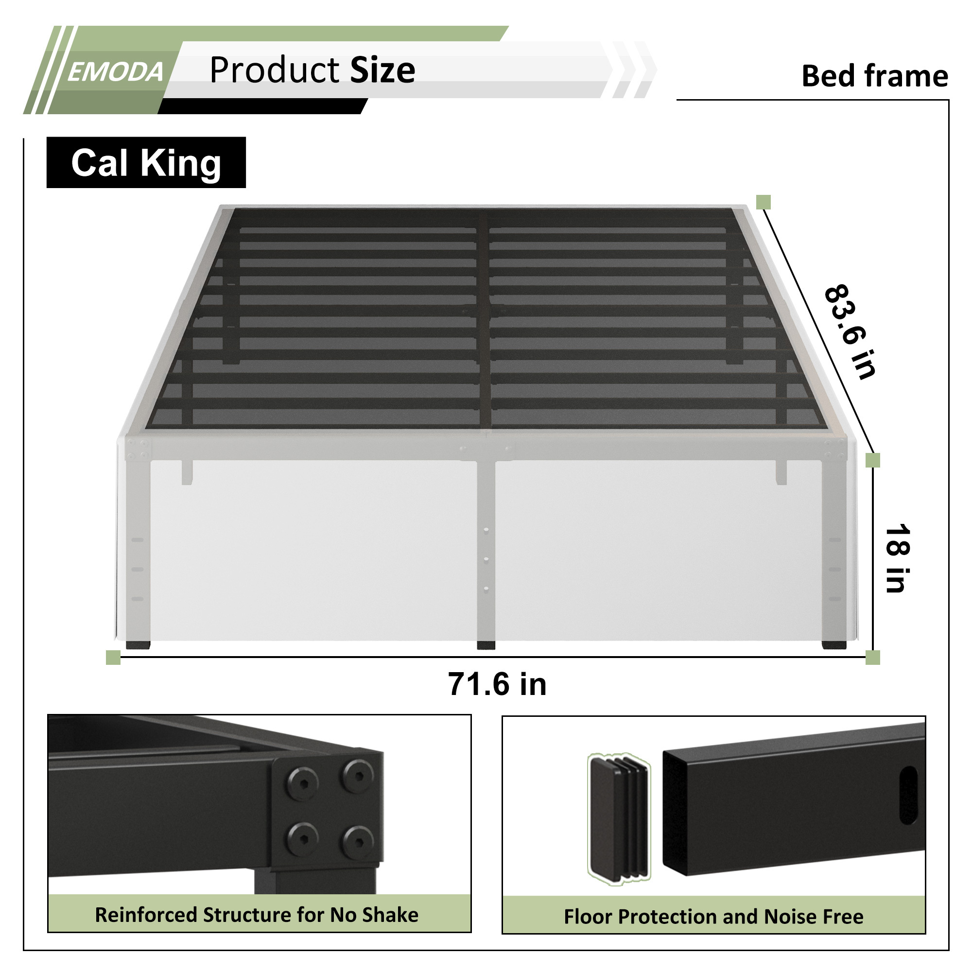 Maenizi 18 Inch Twin Bed Frames with White Skirt Cover, Metal Twin Size Bed Frame with Storage, Heavy Duty, No Box Spring Needed, Easy Assembly, Noise Free, Mattress Foundation