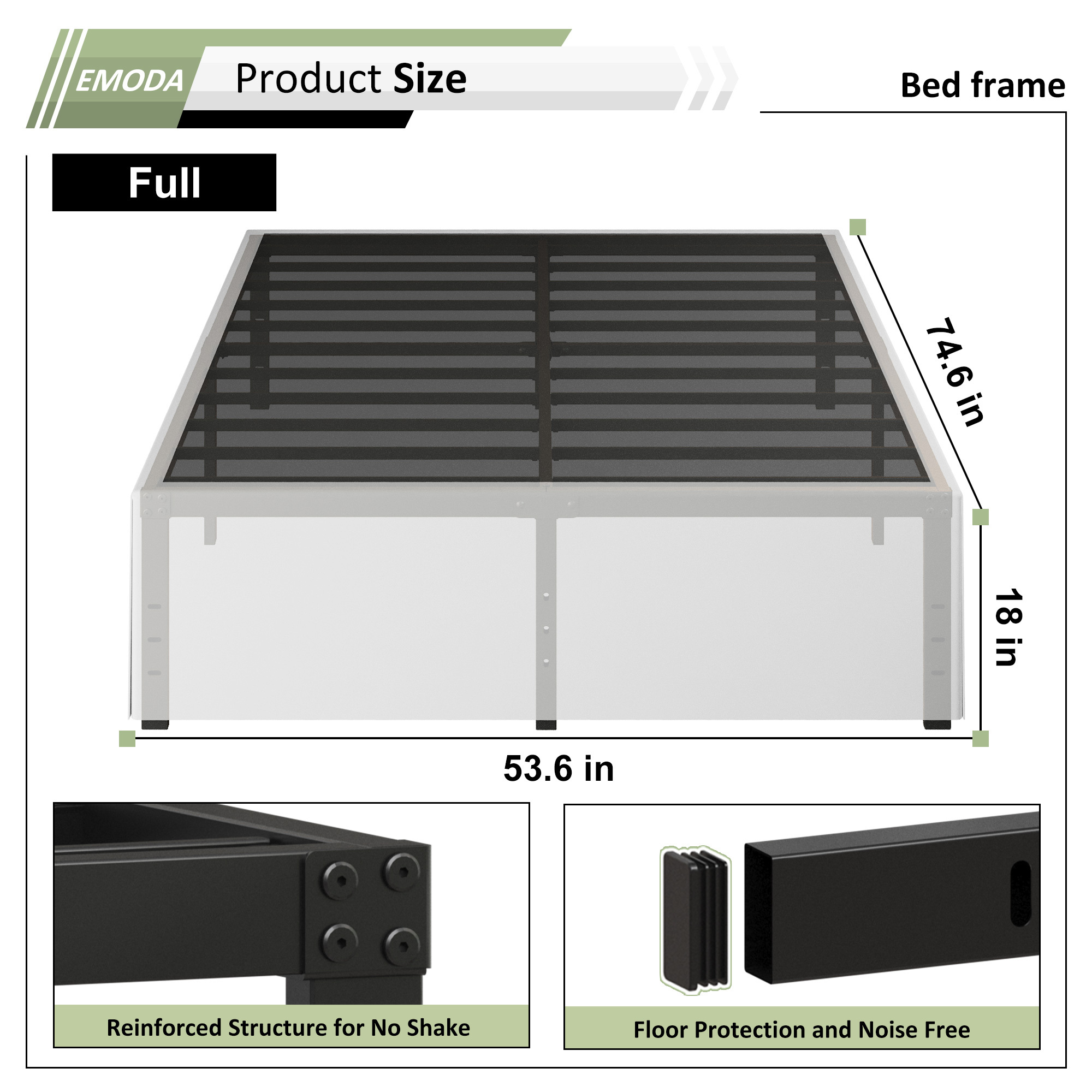 Maenizi 18 Inch Twin Bed Frames with White Skirt Cover, Metal Twin Size Bed Frame with Storage, Heavy Duty, No Box Spring Needed, Easy Assembly, Noise Free, Mattress Foundation