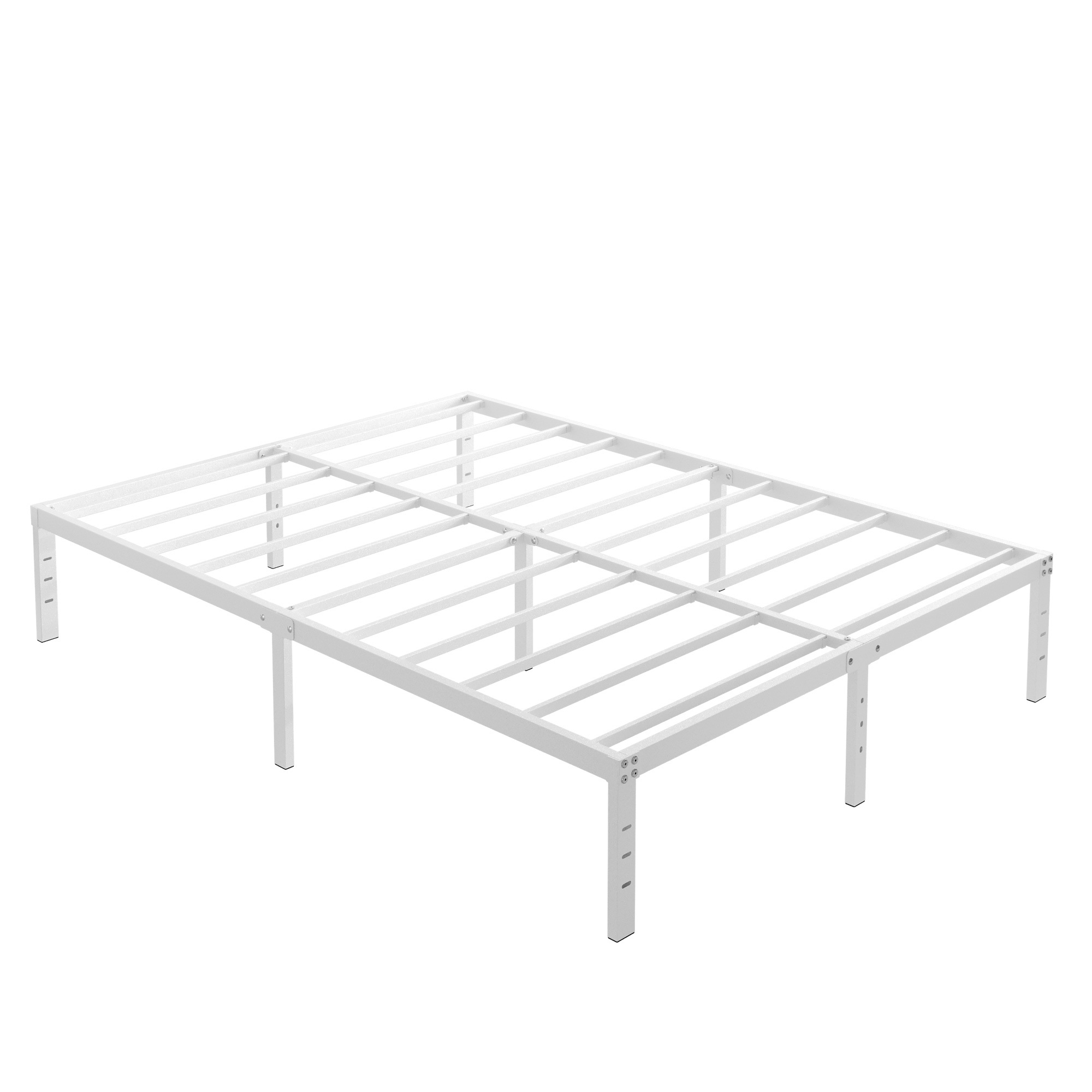 Maenize 16 inch Bed Frame Heavy Duty Metal Platform No Box Spring Needed, Maximum Storage, Easy Assembly, Noise Free, White