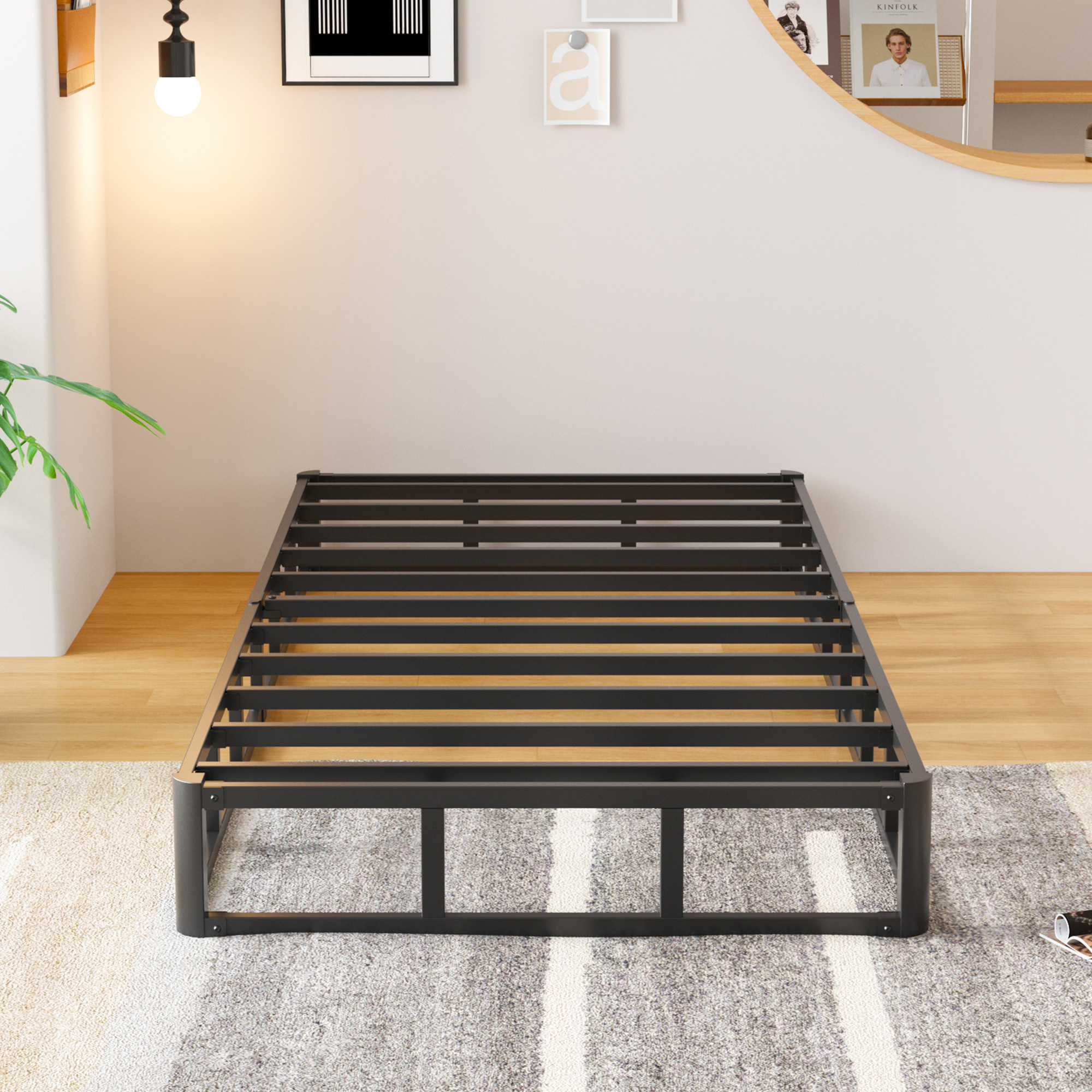 Maenizi 7 inch Box Spring Heavy Duty Metal Mattress Foundation Bed Base with Fabric Cover, Easy Assembly