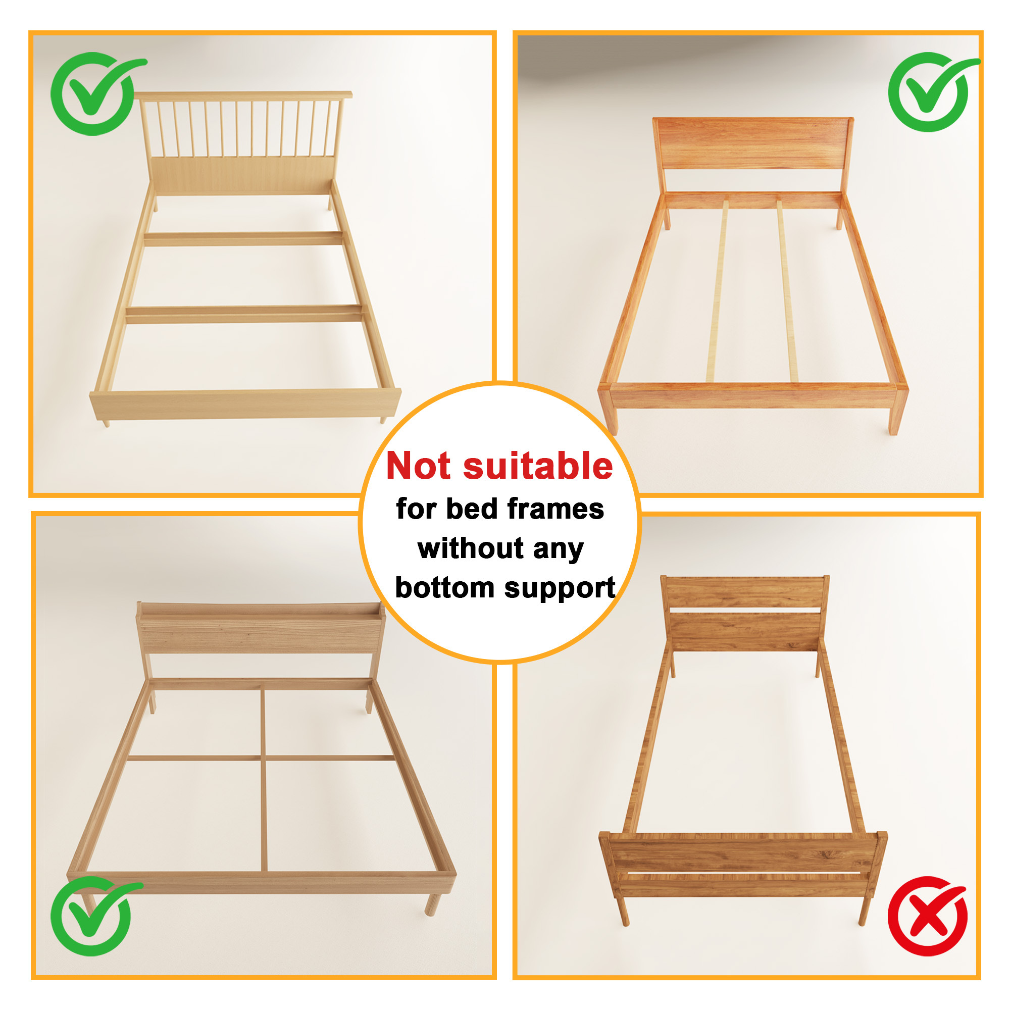 Maenizi Queen Size Box Spring 2 Inch Low Profile Bunkie Board | Heavy Duty Metal Bed Base, Mattress Foundation, Easy Assembly, Noise Free, Black